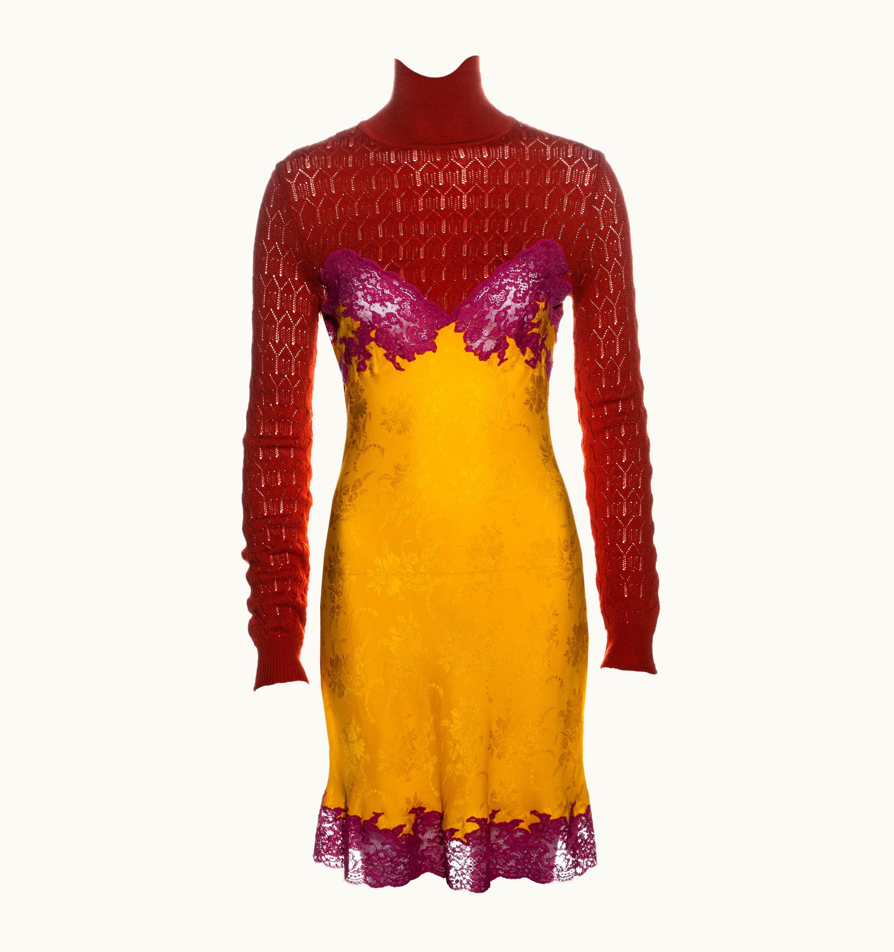 Dior Christian Dior By John Galliano Multicoloured Silk And Lace Dress, AW 1998