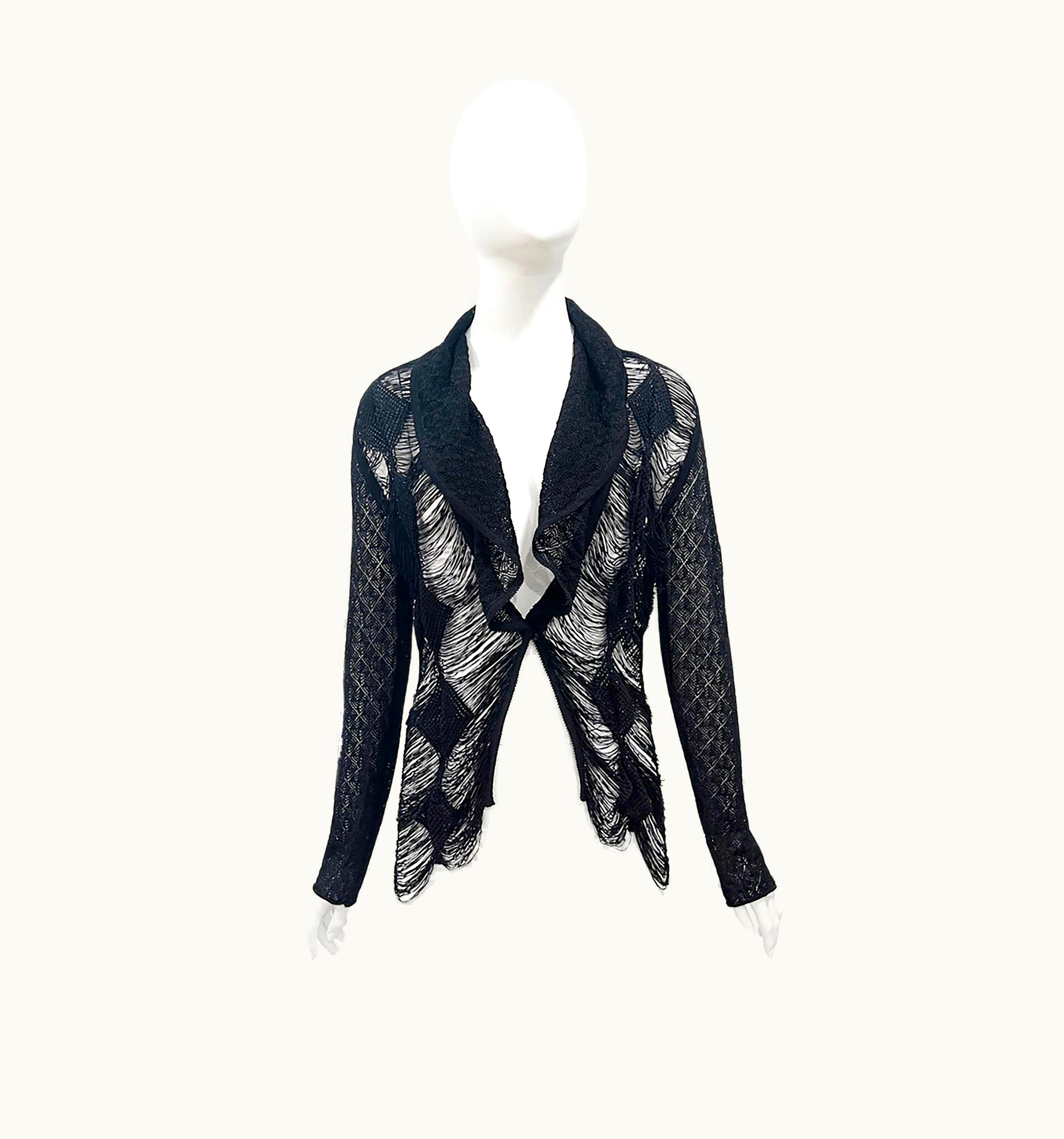 Dior S/S 1999 Christian Dior By Galliano Sheer Fringe Cardigan