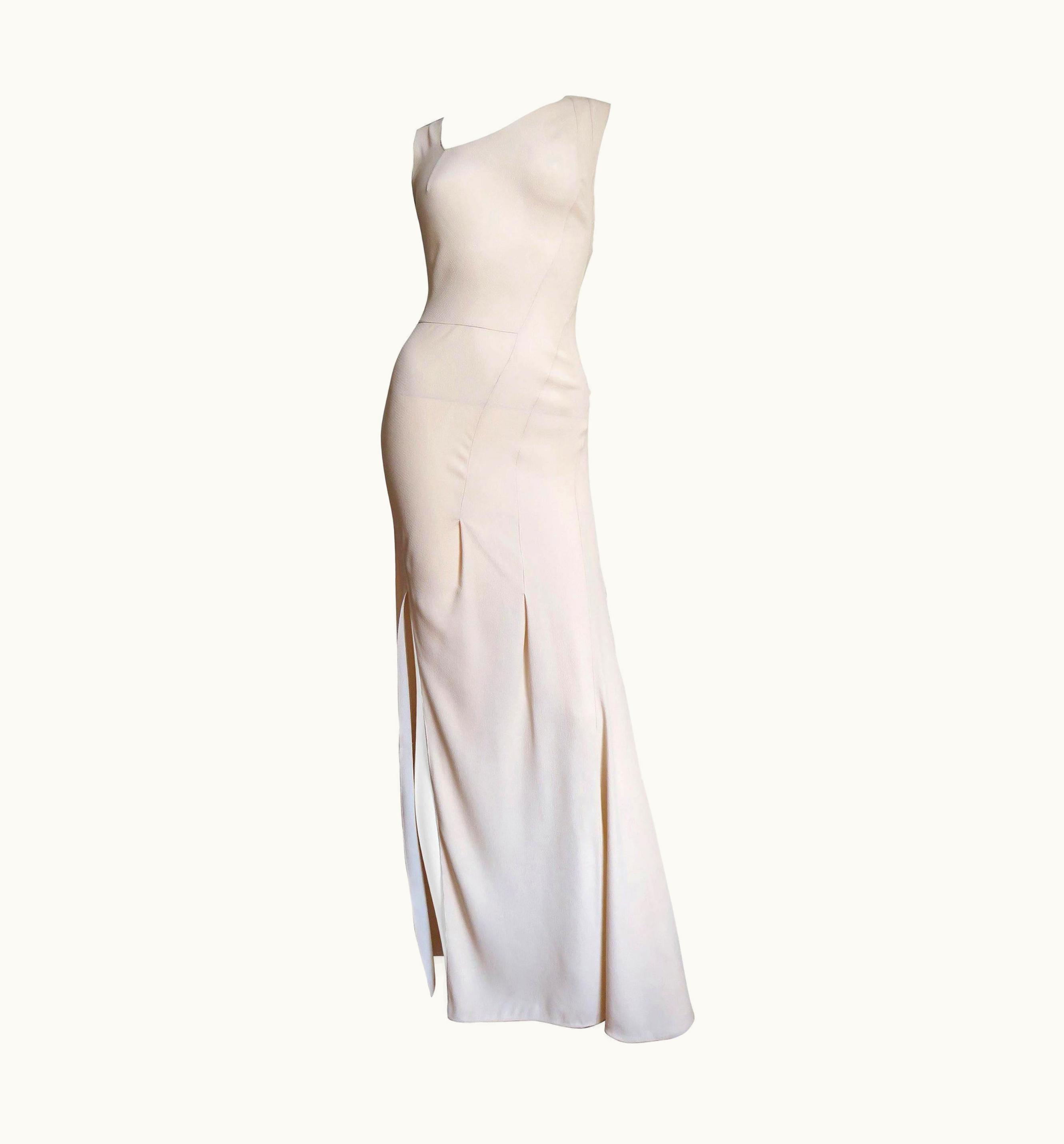 Dior John Galliano For Christian Dior Blush Pink Silk Seam Gown