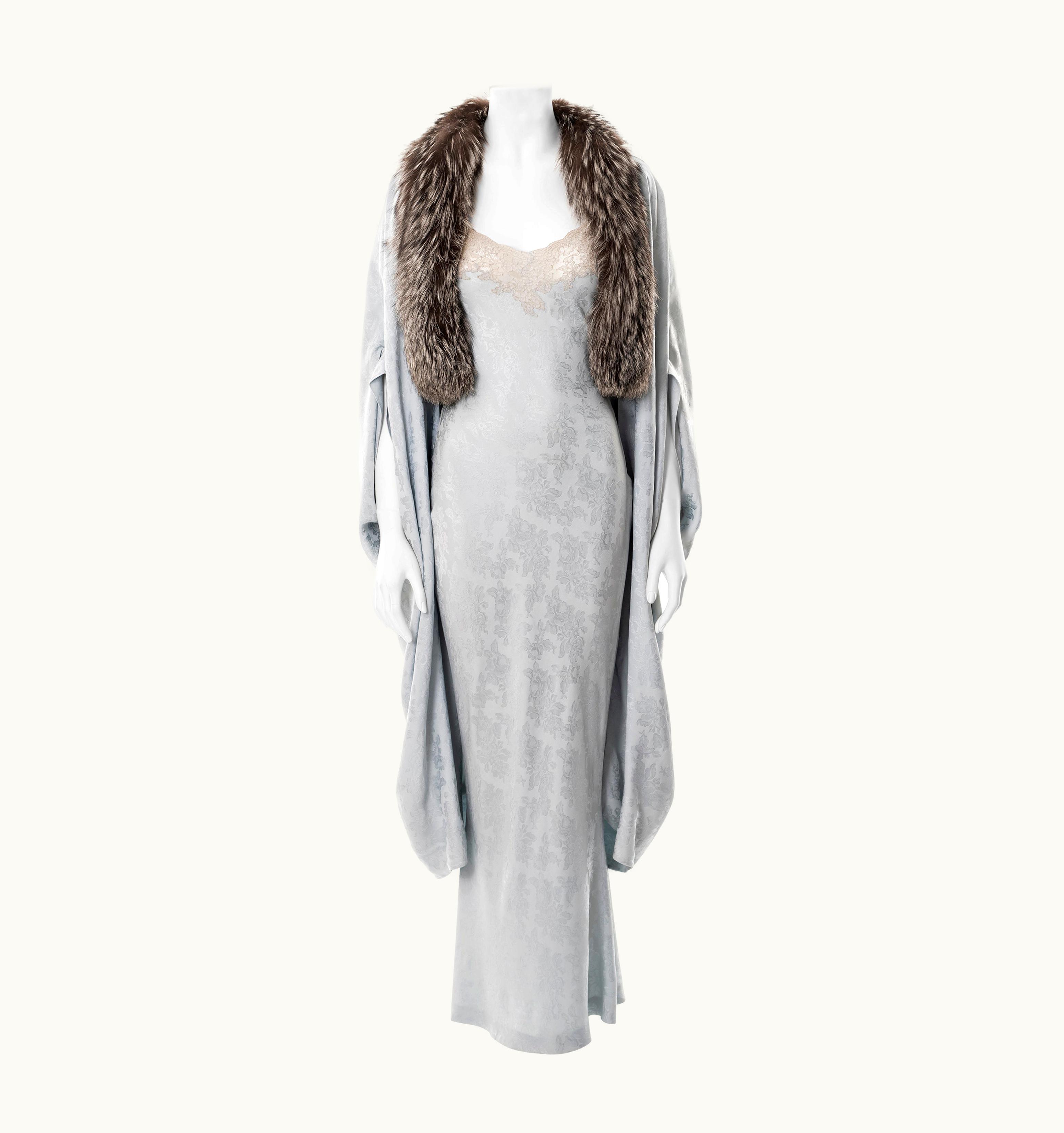 Dior Christian Dior By John Galliano Powder Blue Slip Dress And Cocoon Coat, AW 1998