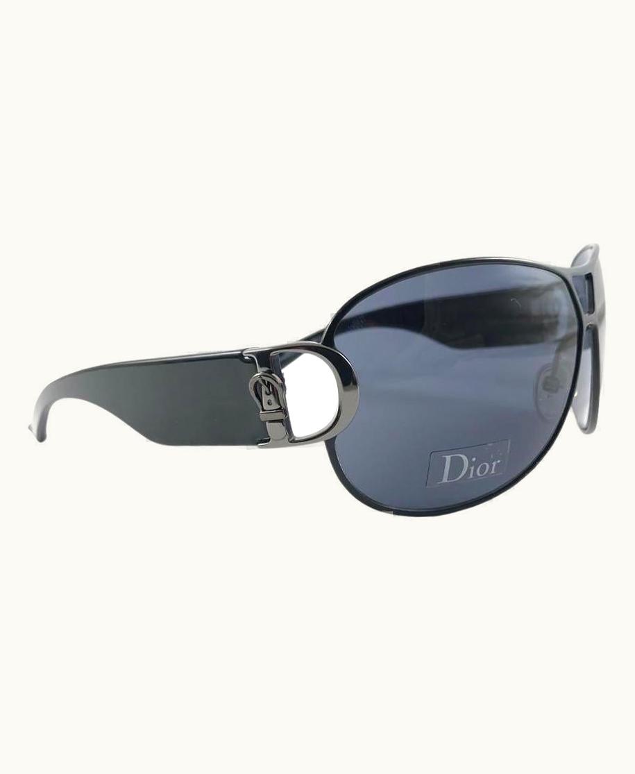 Dior Vintage Christian Dior Buckle 2 Wrap Sunglasses Fall 2000 Y2k