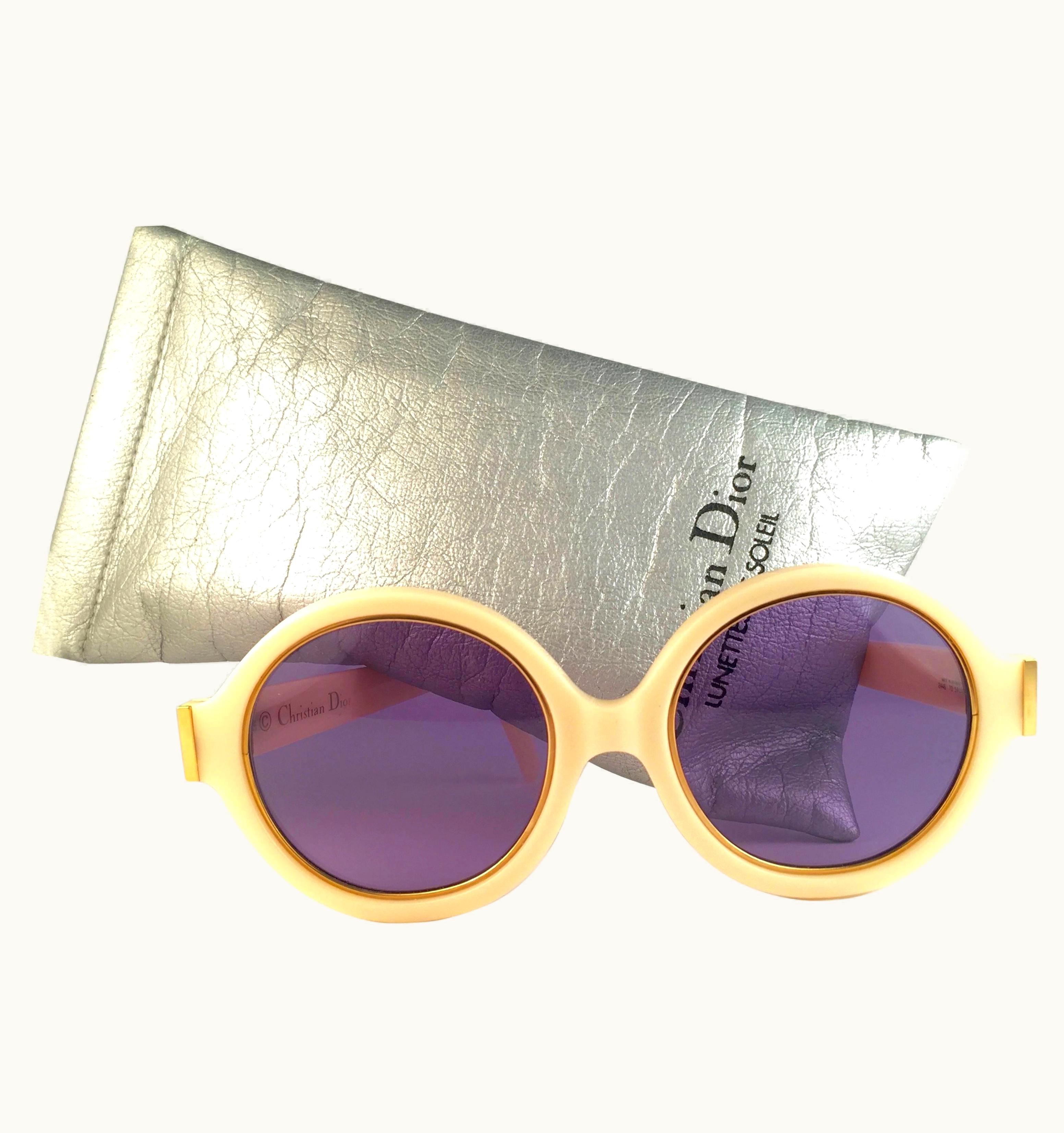 Dior Vintage Christian Dior 2446 70 Beige Round Optyl Sunglasses