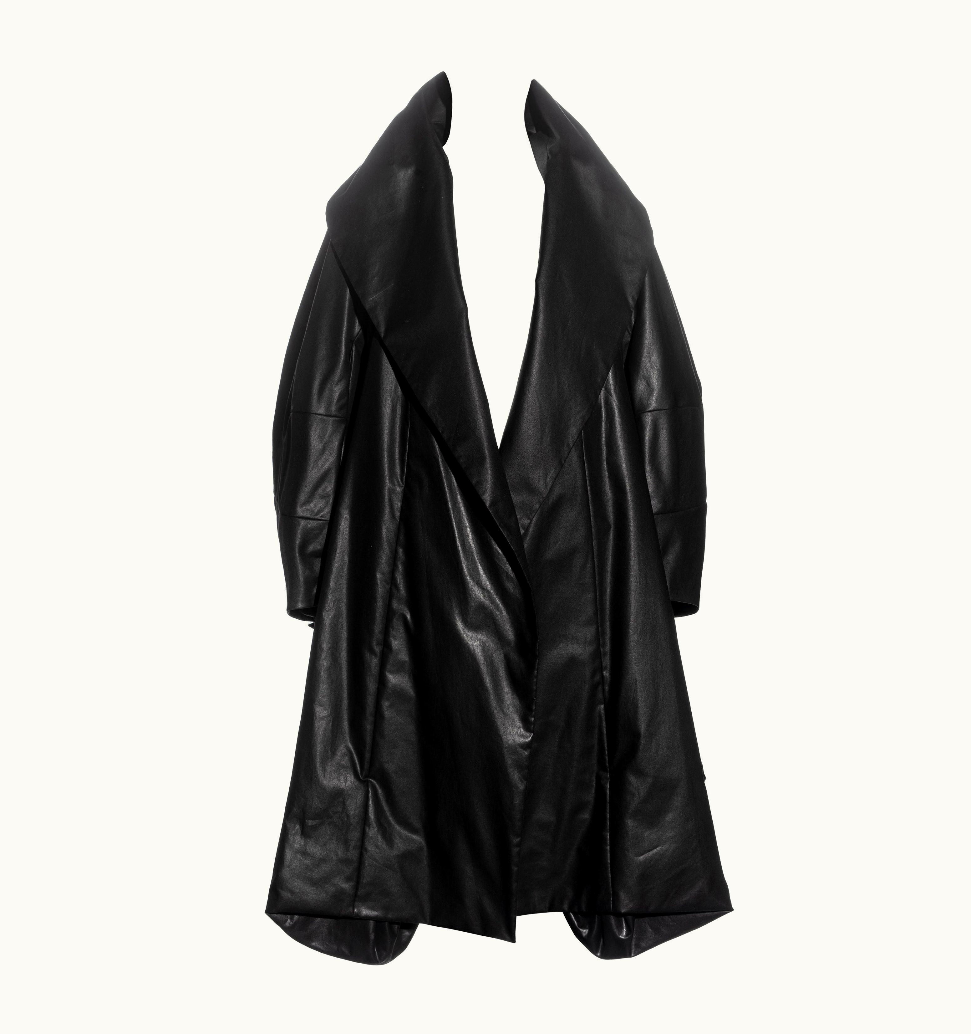 Dior Christian Dior By John Galliano Black Waxed Cotton Opera Coat, S/S 1999