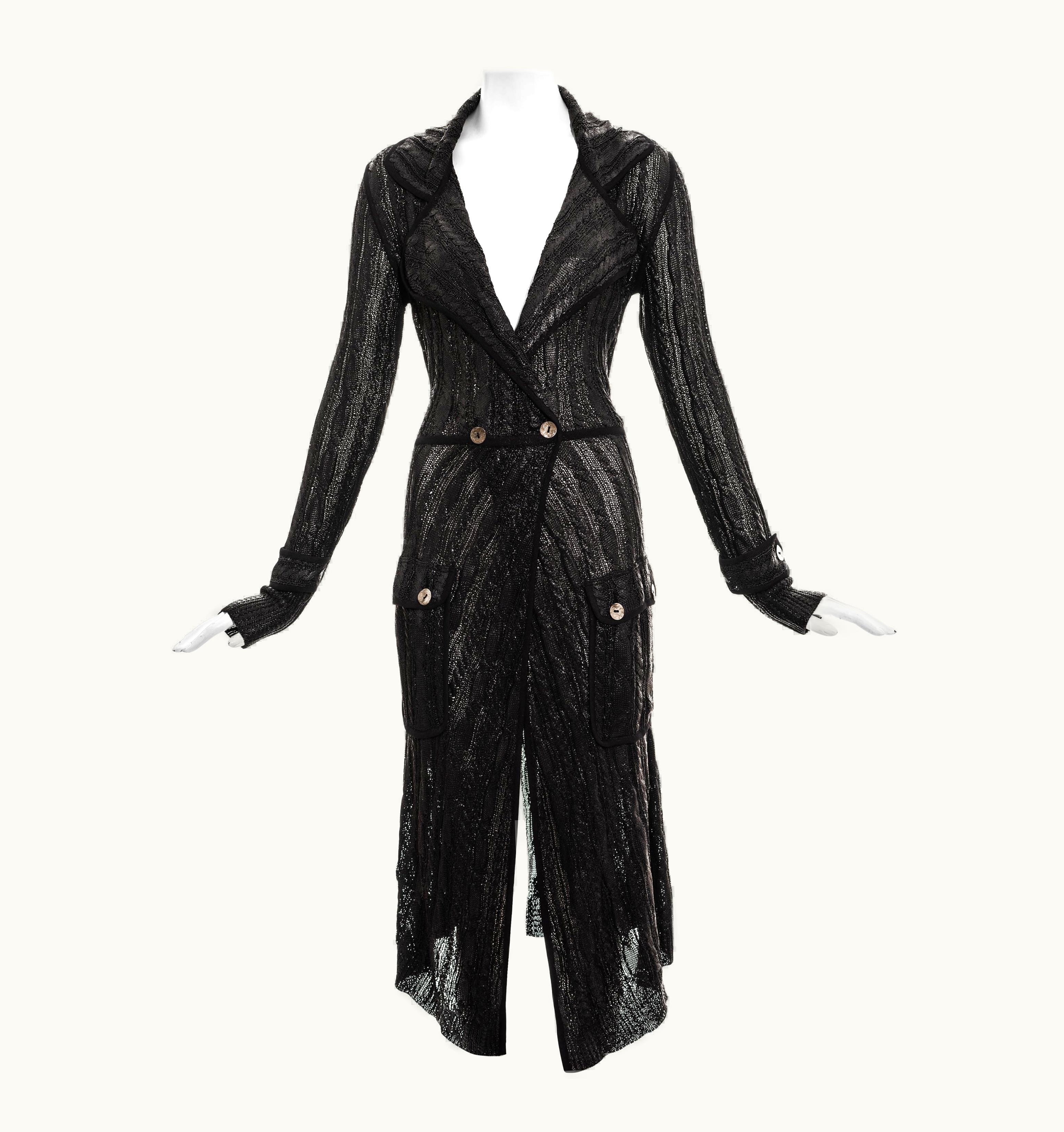 Dior Christian Dior By John Galliano Black Rayon Knitted Evening Cardigan, S/S 1999