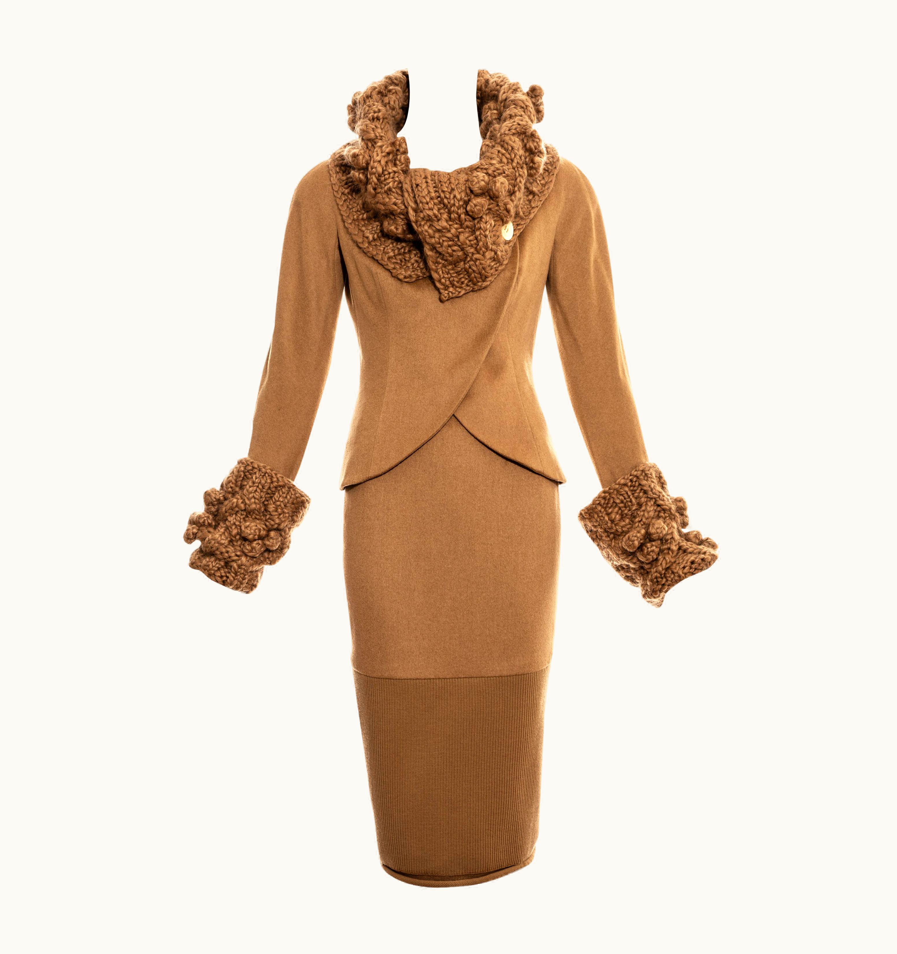 Dior Christian Dior By John Galliano Camel Wool Skirt Suit, AW 1999