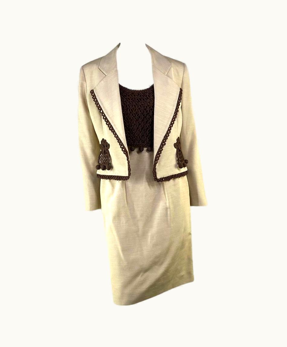 Dior S/S 1994 Christian Dior By Gianfranco Ferré Three Piece Skirt Suit Runway