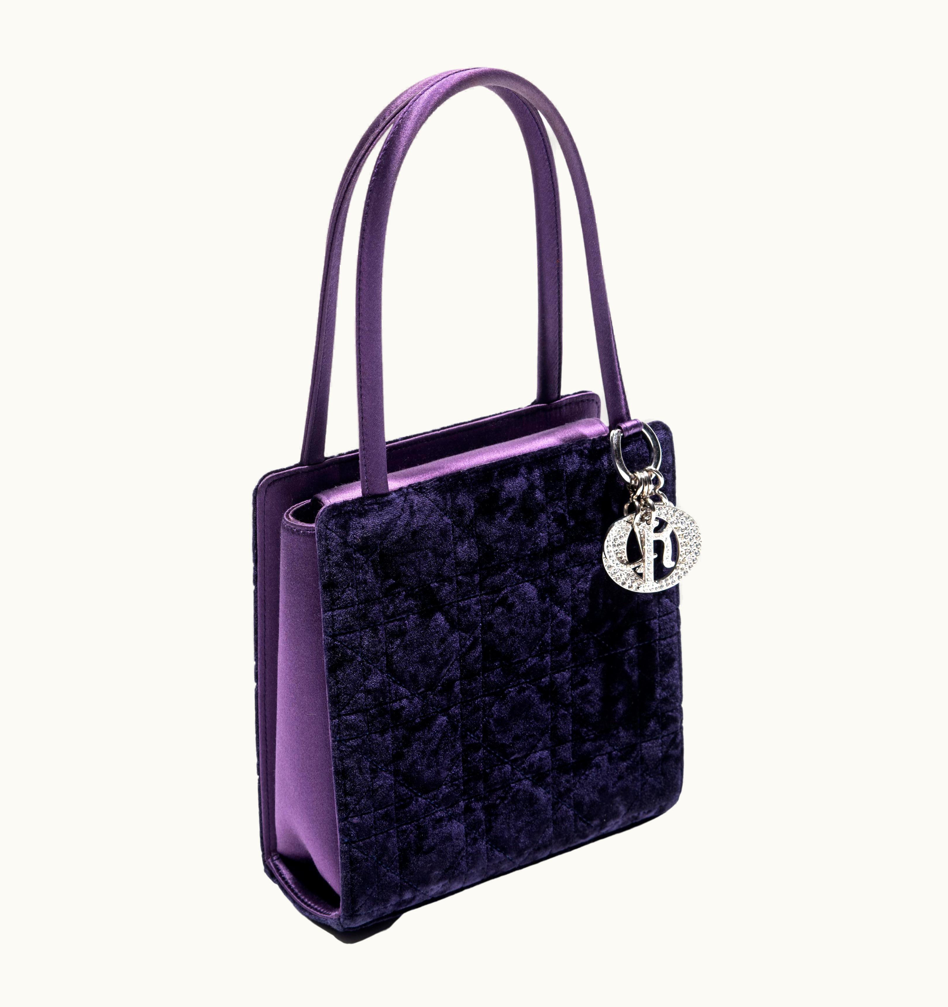 Dior Christian Dior By John Galliano Purple Velvet And Crystal Mini Bag, C 1998