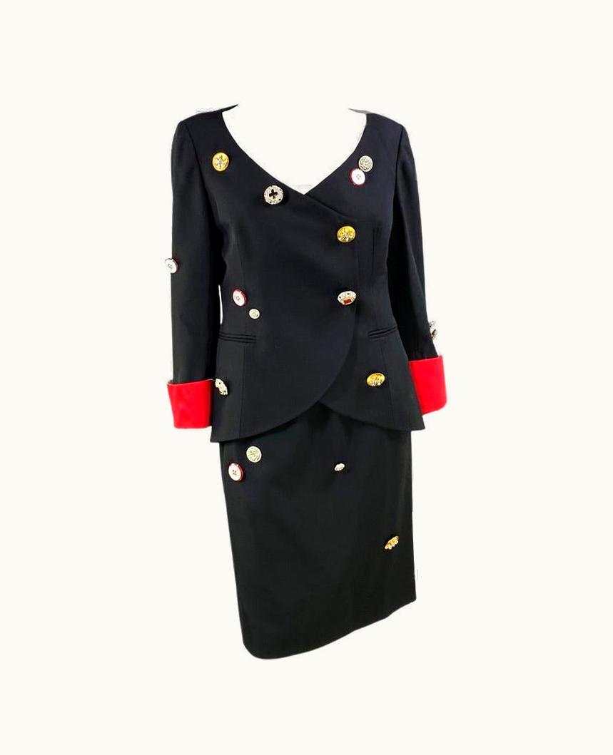 Dior AW 1991 Christian Dior By Gianfranco Ferré Gambler Earring Skirt Suit