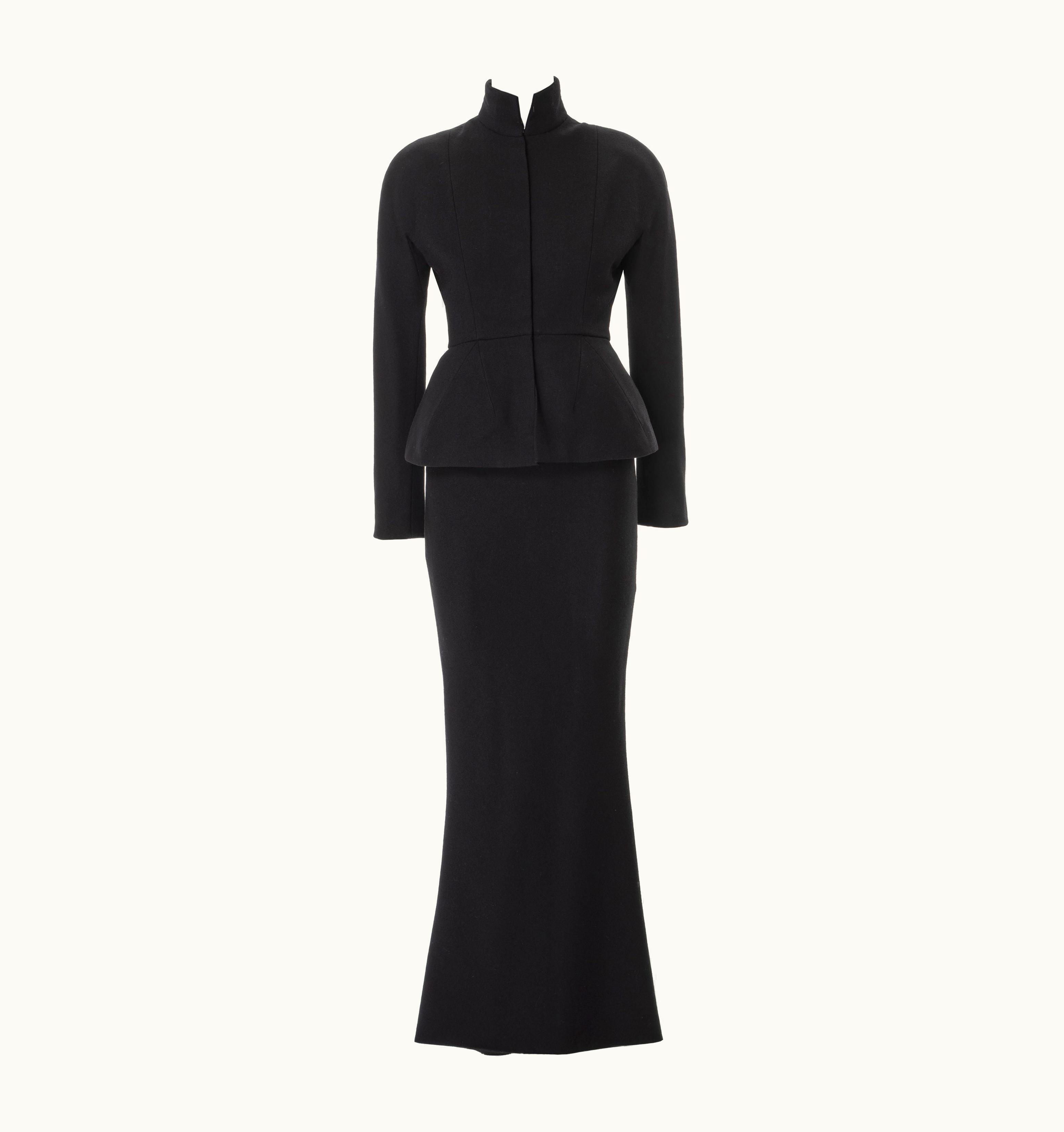 Dior Christian Dior By John Galliano Black Wool Crepe Haute-couture Bar Suit, AW 1998