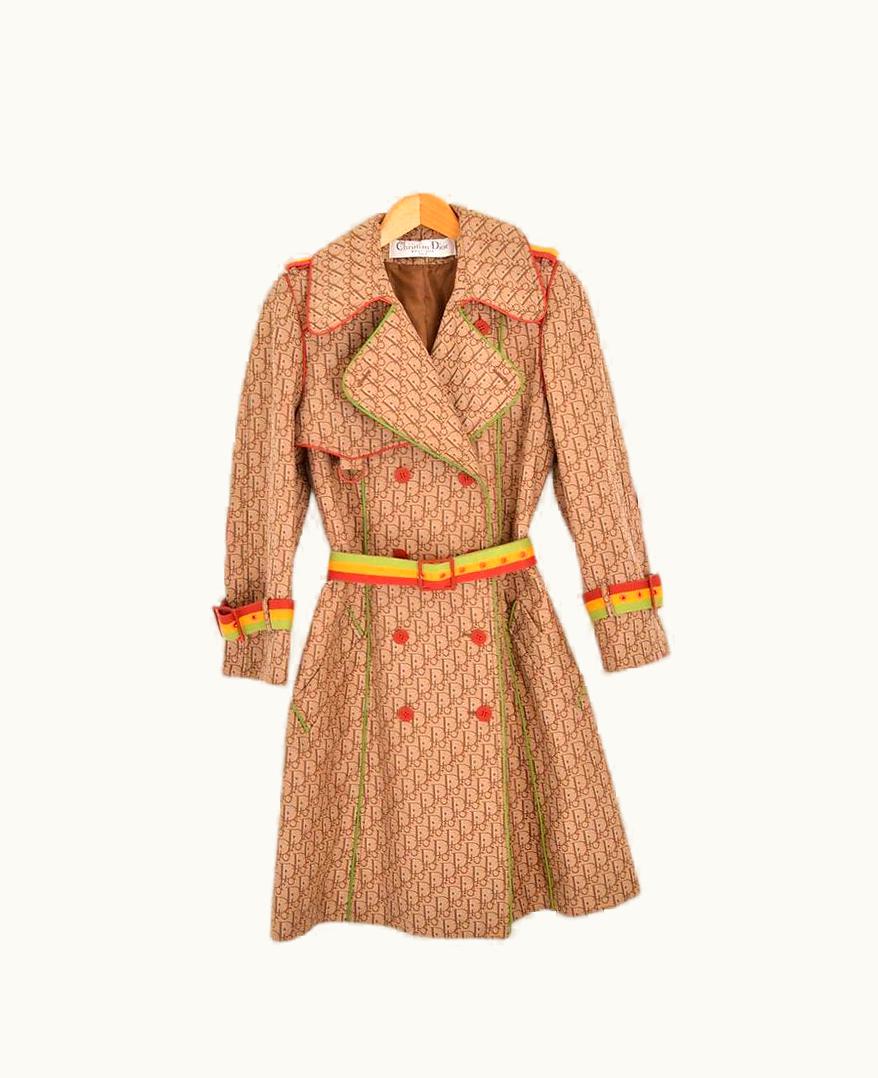 Dior Y2k Christian Dior AW/2004 Monogram Rasta Trench Coat