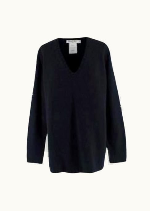 Dior Dior Navy Cashmere Knit Oversized V-Neck Sweater UZ0570412