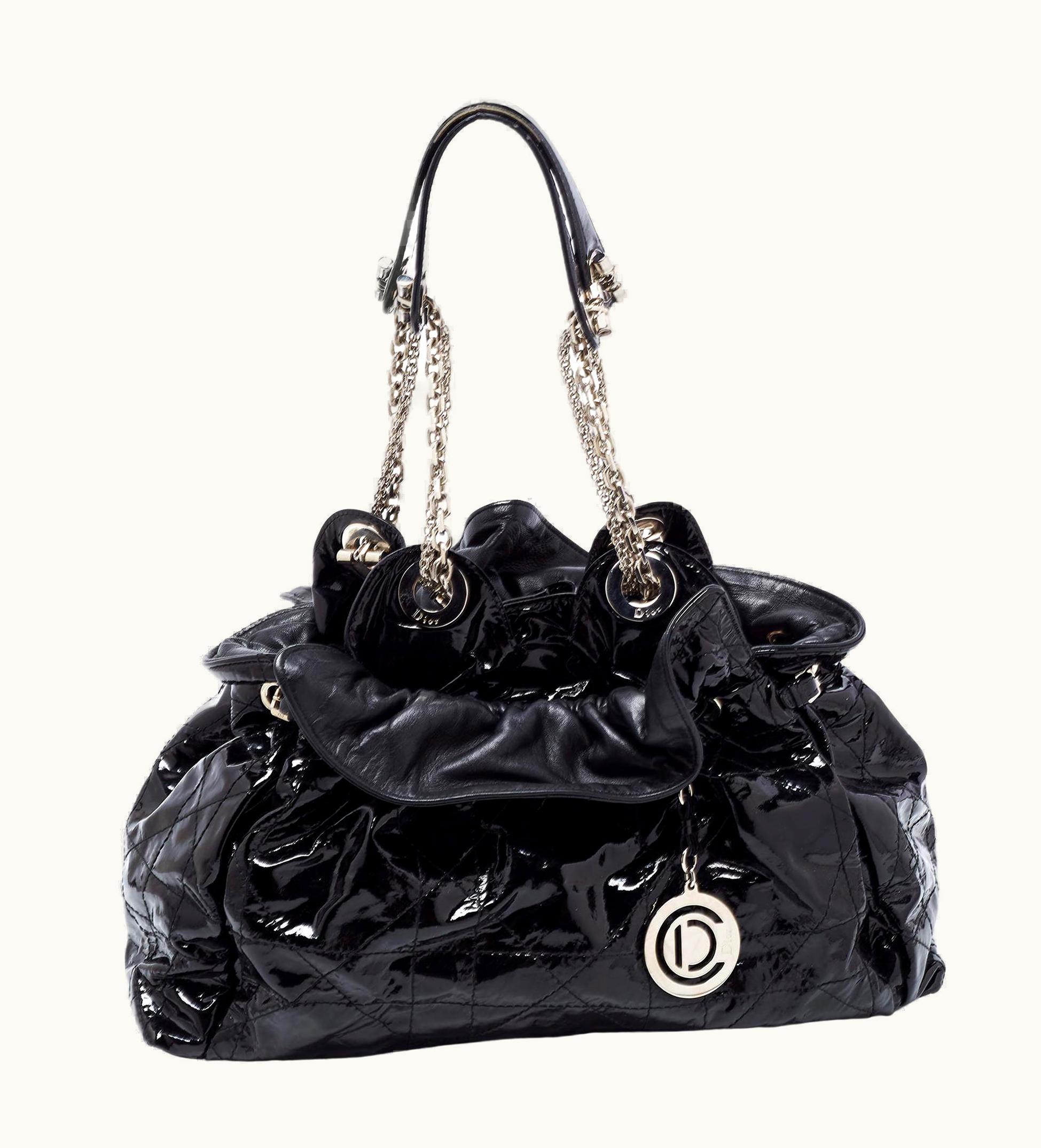 Dior Dior Black Cannage Patent Leather Le Trente Hobo UZ0570414