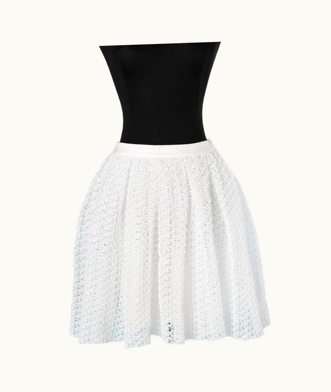 Dior White Fluffy Knit Double Lays Skirt Christian Dior