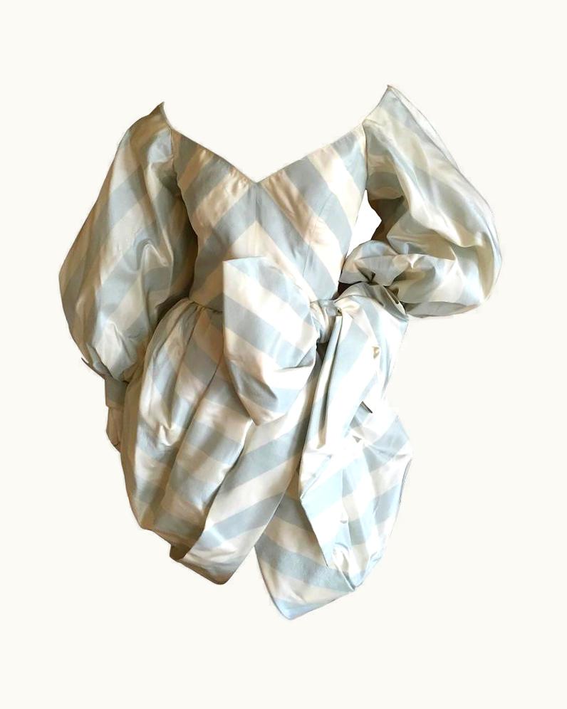 Dior Christian Dior Numbered Stripe Silk Gazar Dress S/S 1993 By Gianfranco Ferre