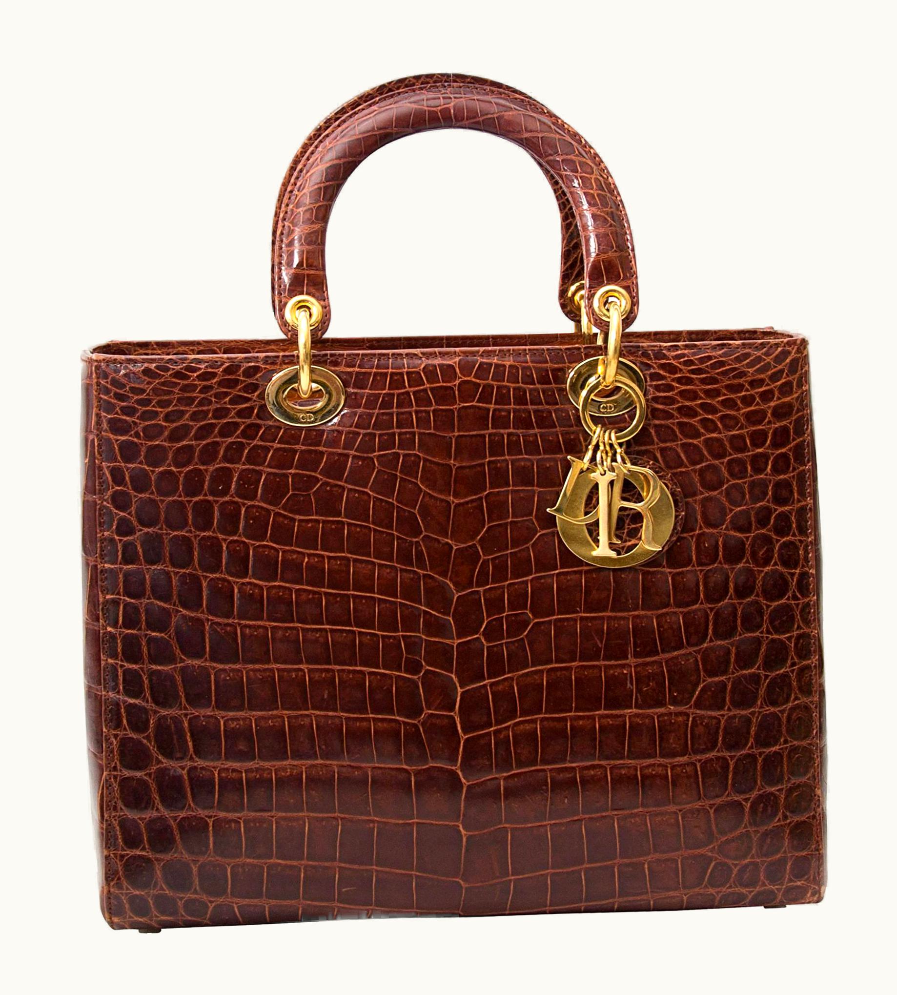 Dior Dior Brown Croco Lady Dior Bag
