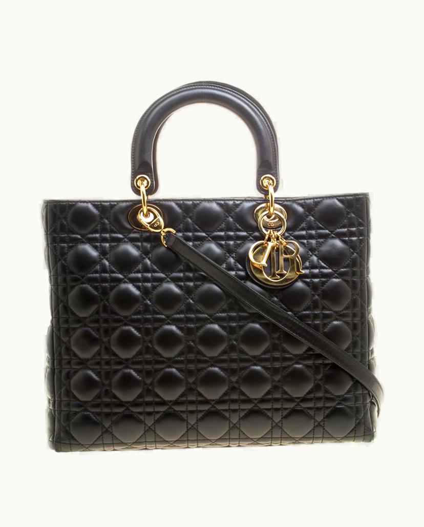 Dior Dior Black Leather Large Lady Dior Tote UZ0570429