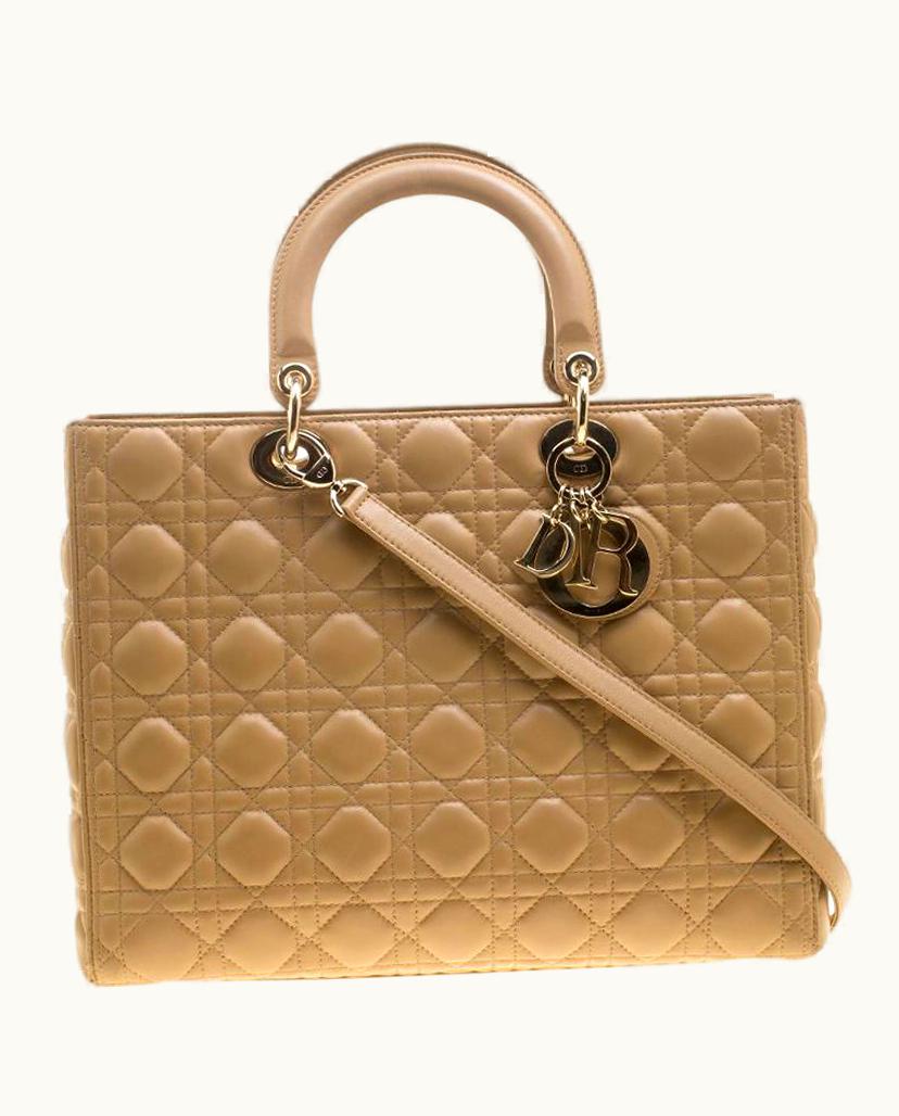 Dior Dior Brown Leather Large Lady Dior Tote