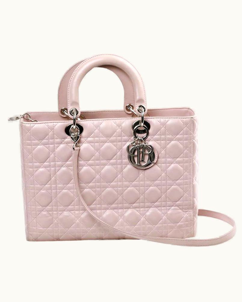 Dior Lady Dior Quilted Purple Leather Bag