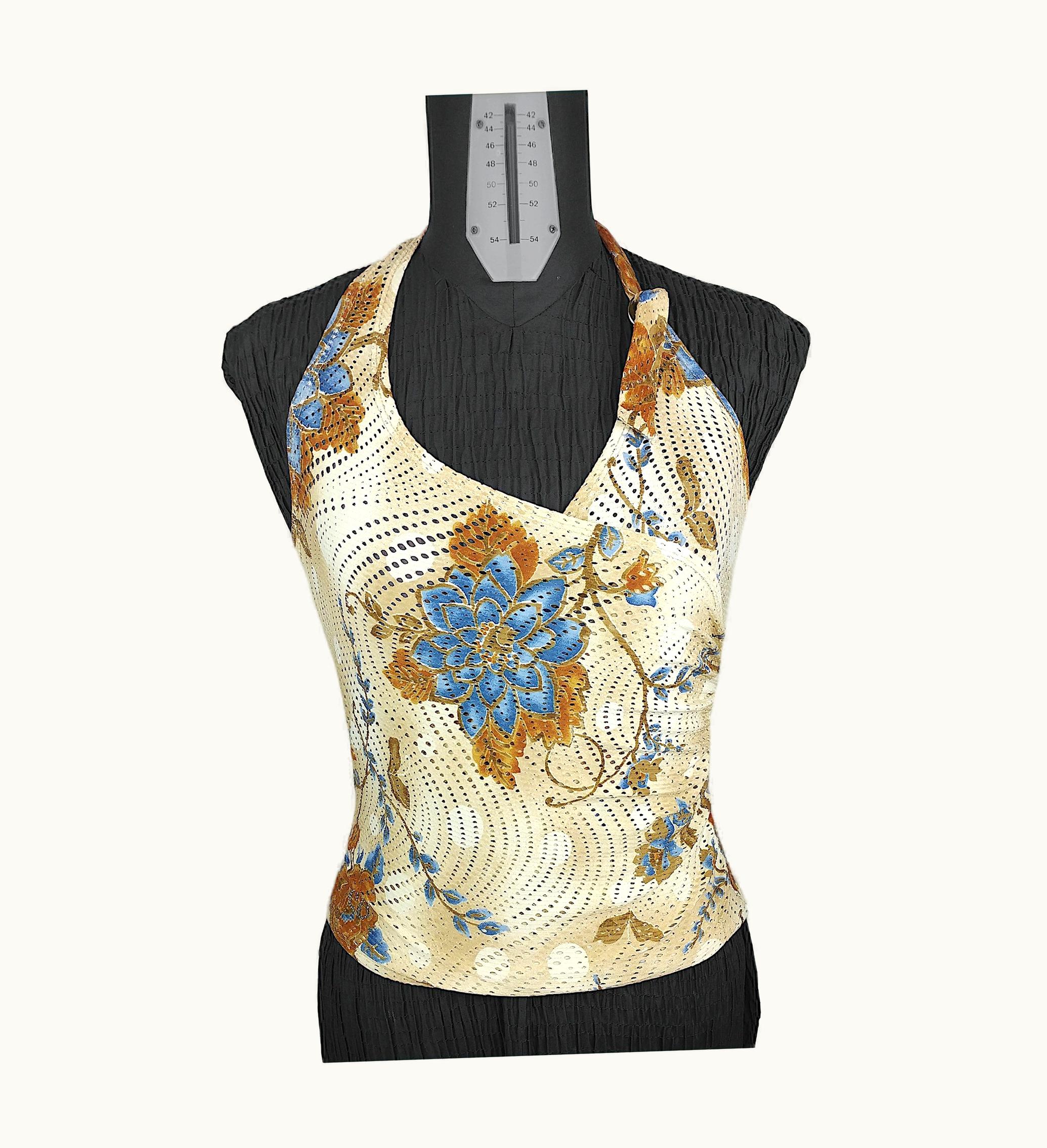 Dior Christian Dior - Genuine Halter Crop Top With Floral Print us 38eu