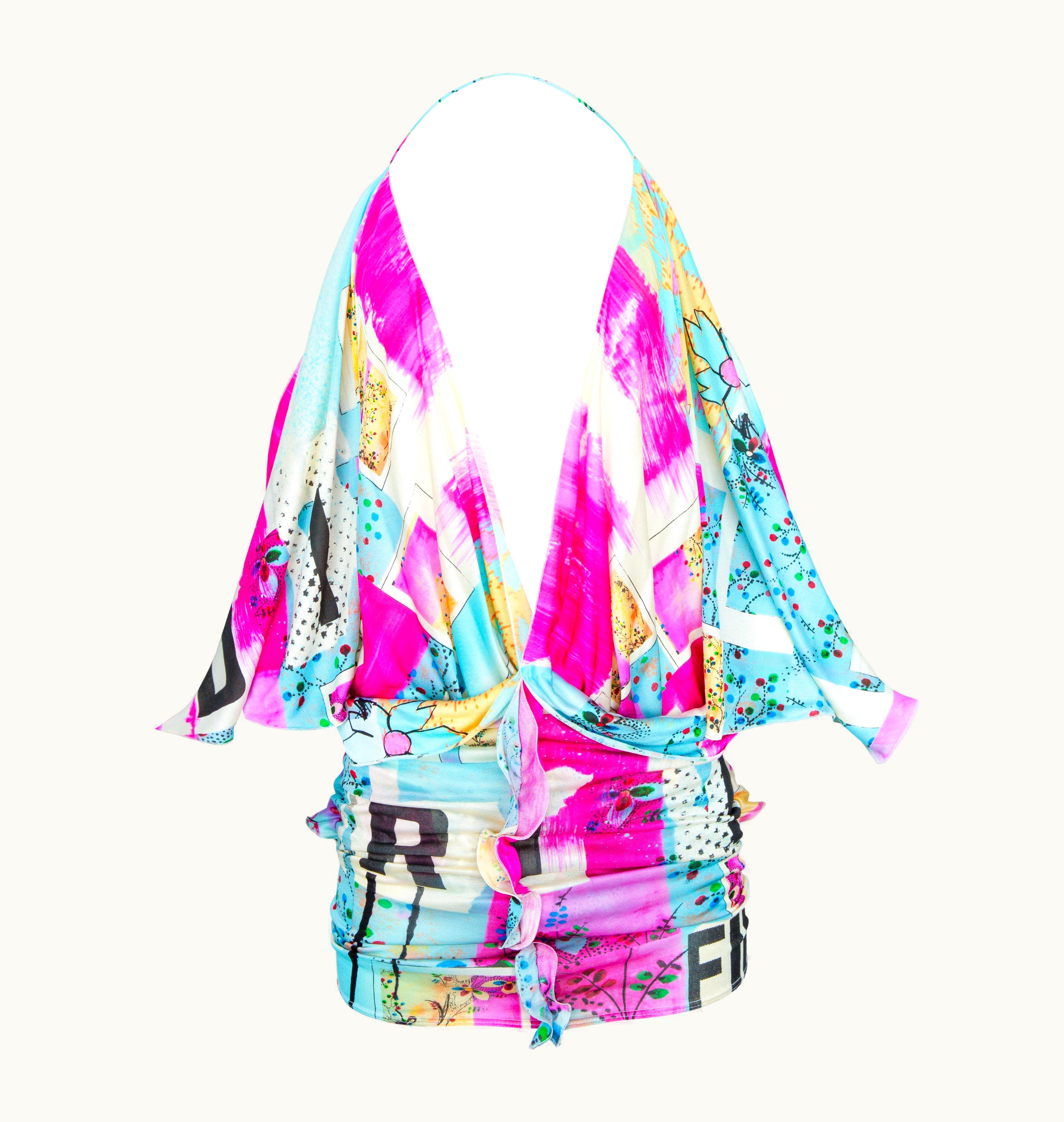 Dior Christian Dior Spring 2003 Runway Printed Logo Graffiti Dress