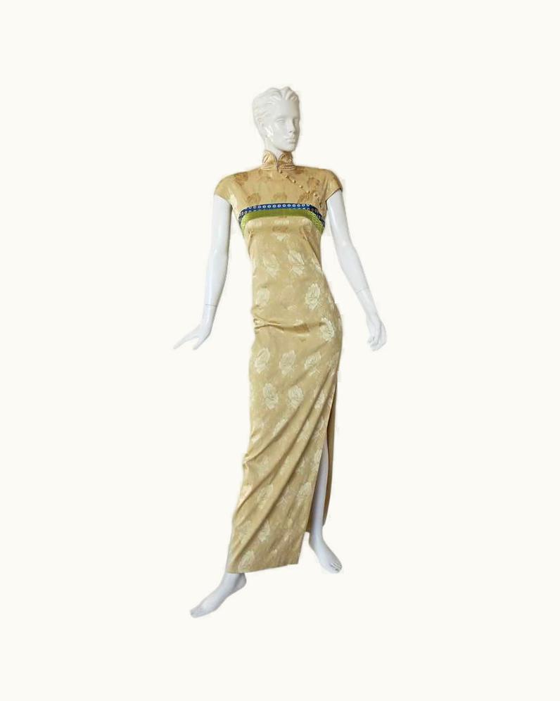 Dior Met Exhibition 1997 House Of Dior Galliano Embroidered Silk Jacquard Cheongsam UZ0570466