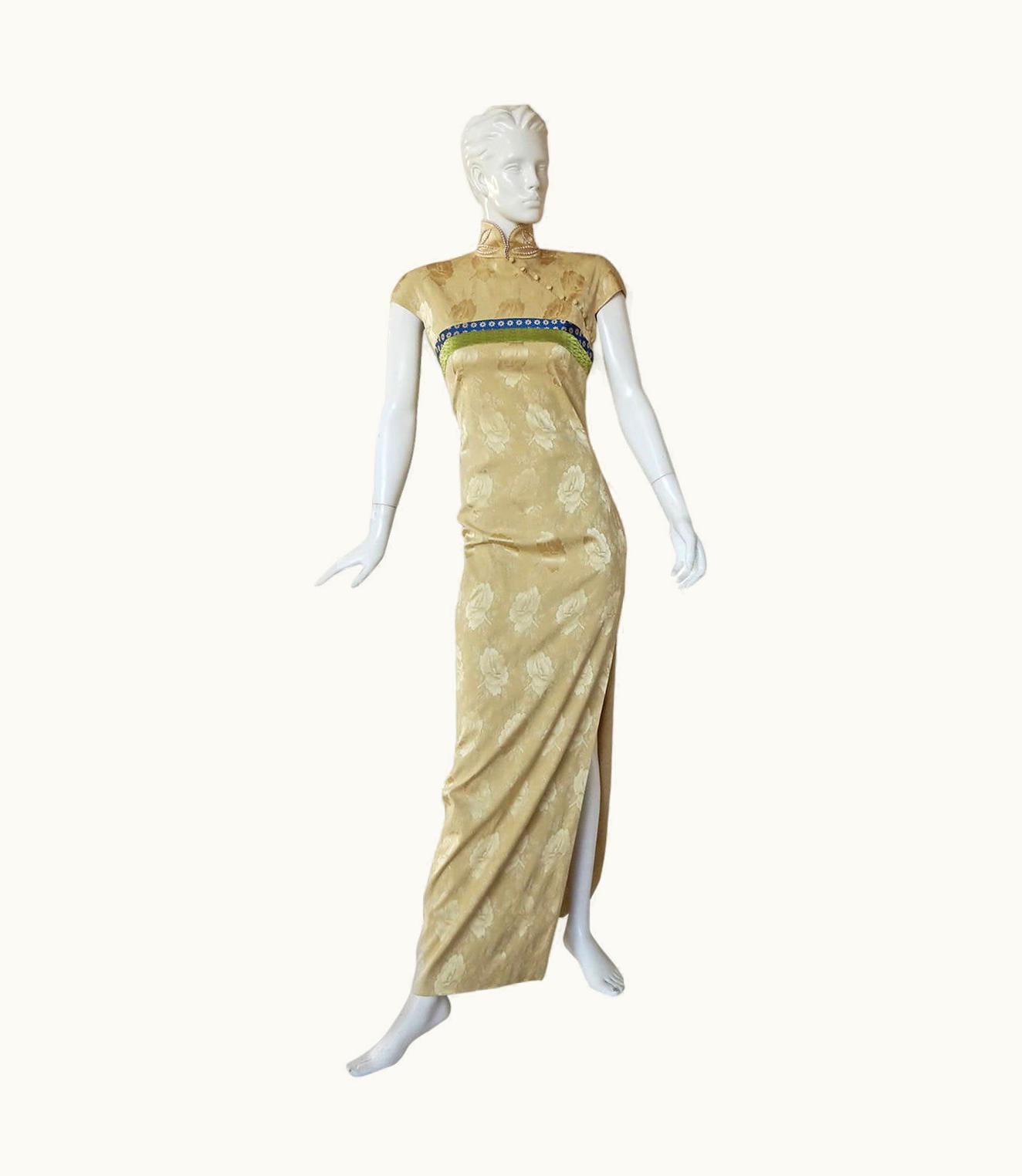 Dior Met Exhibition 1997 House Of Dior Galliano Embroidered Silk Jacquard Cheongsam UZ0570467