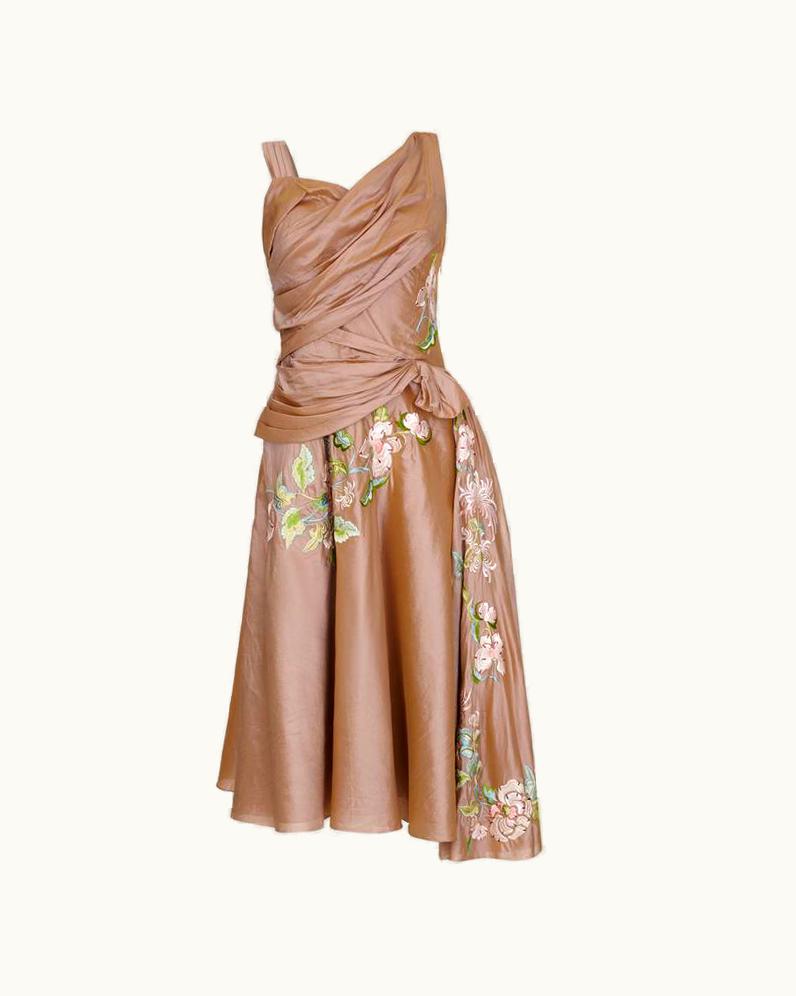 Dior 1997 John Galliano For Dior Embroidered Silk Dress