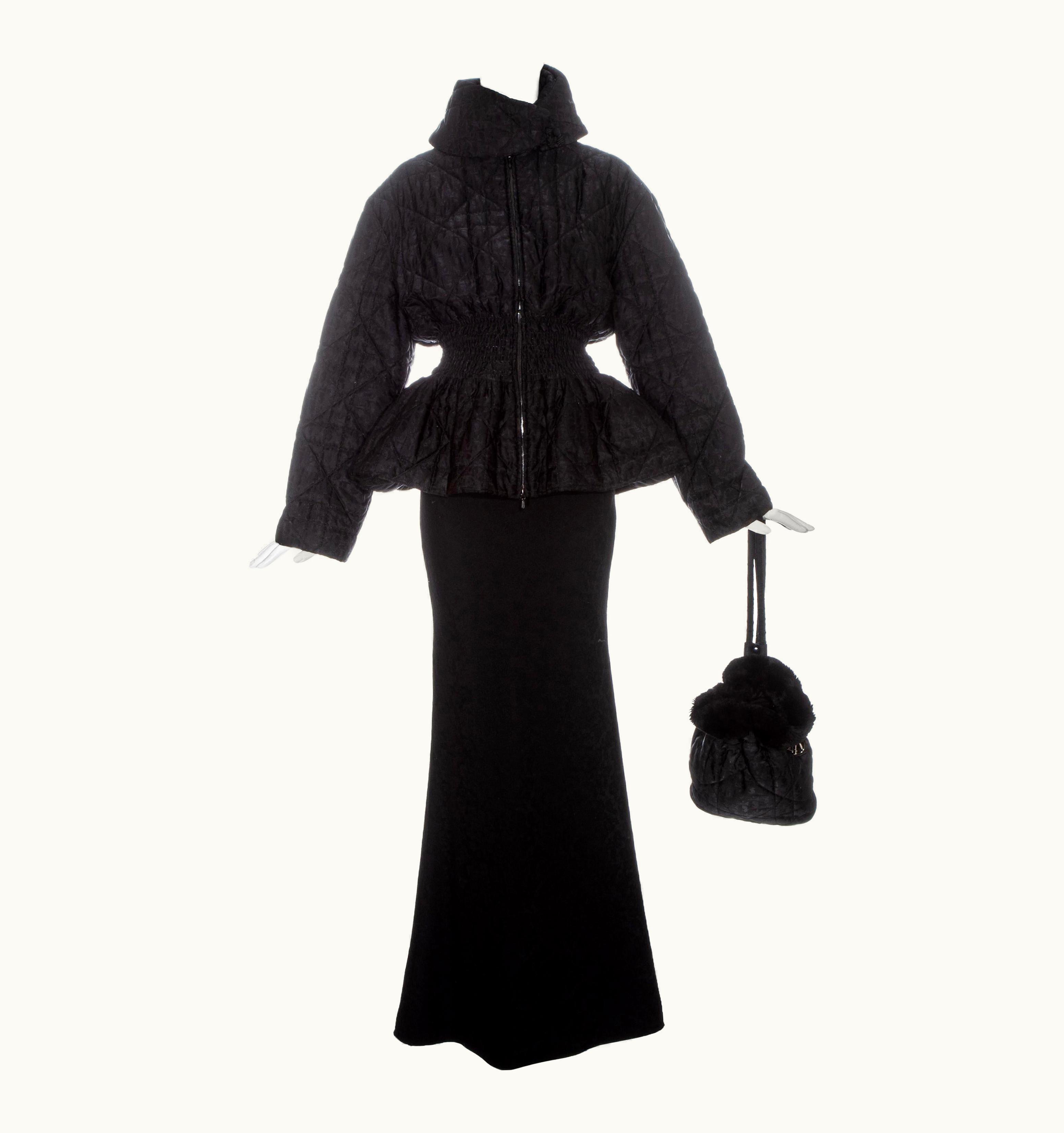 Dior Christian Dior Black Cannage Quilt Monogram 3 Piece Ensemble, AW 1998