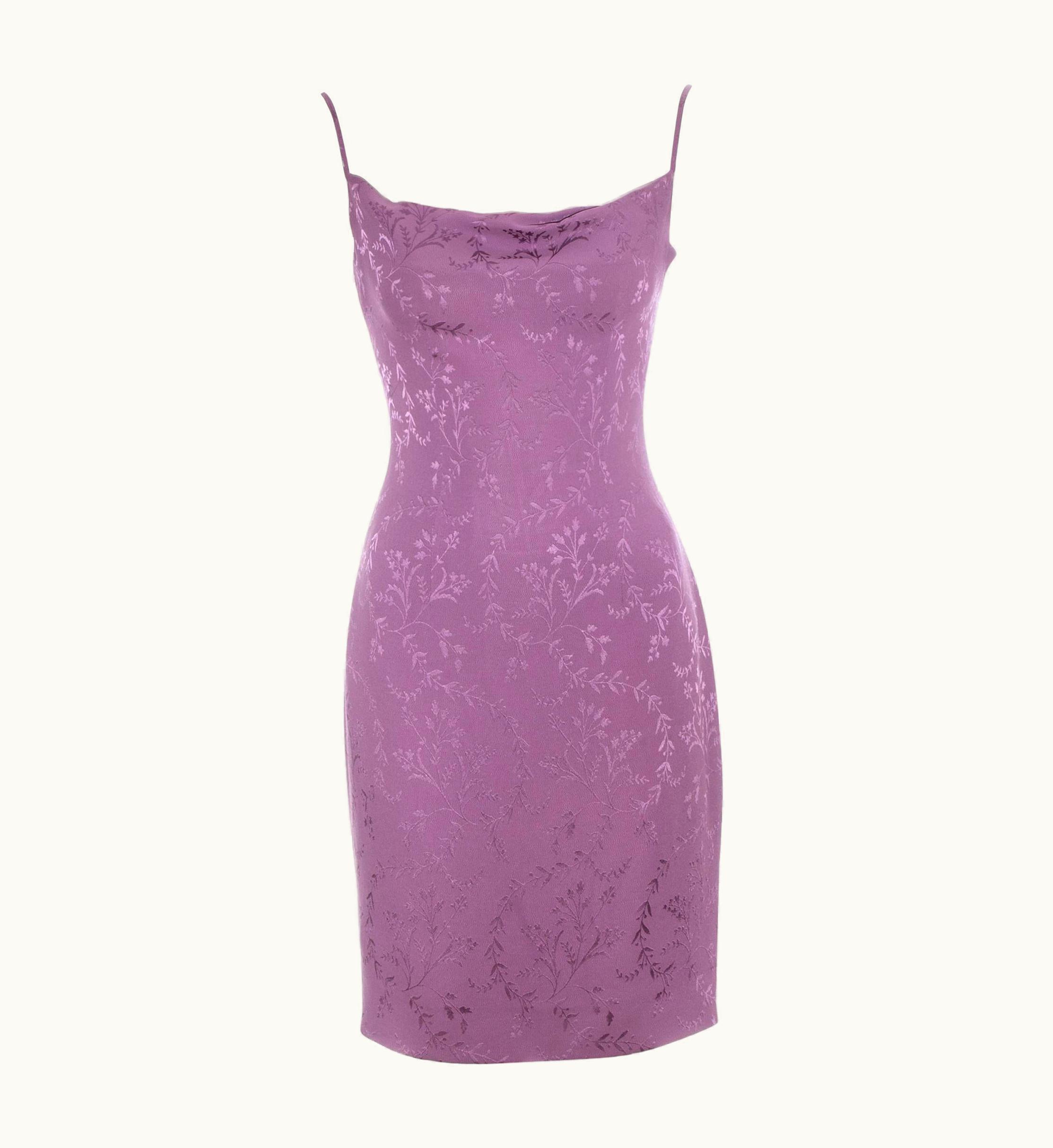 Dior Christian Dior By John Galliano Purple Silk Brocade Slip Dress, S/S 1998