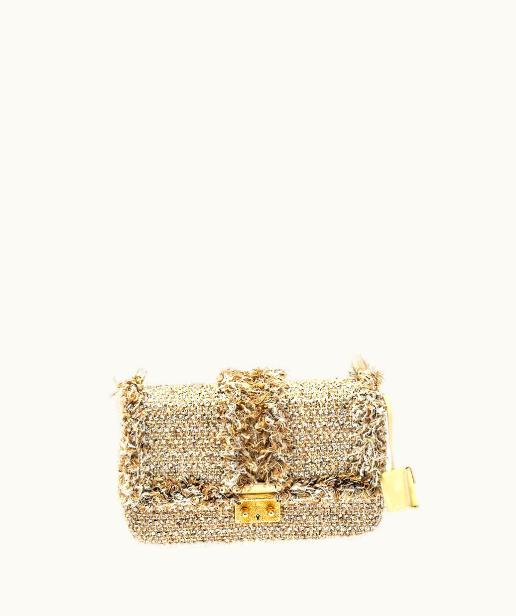 Dior Dior Beige Tweed Medium Miss Dior Flap Bag