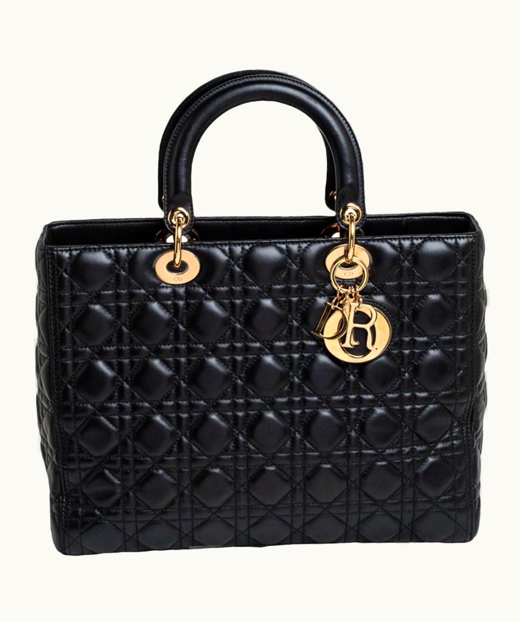 Dior Dior Black Cannage Leather Large Lady Dior Tote UZ0570496