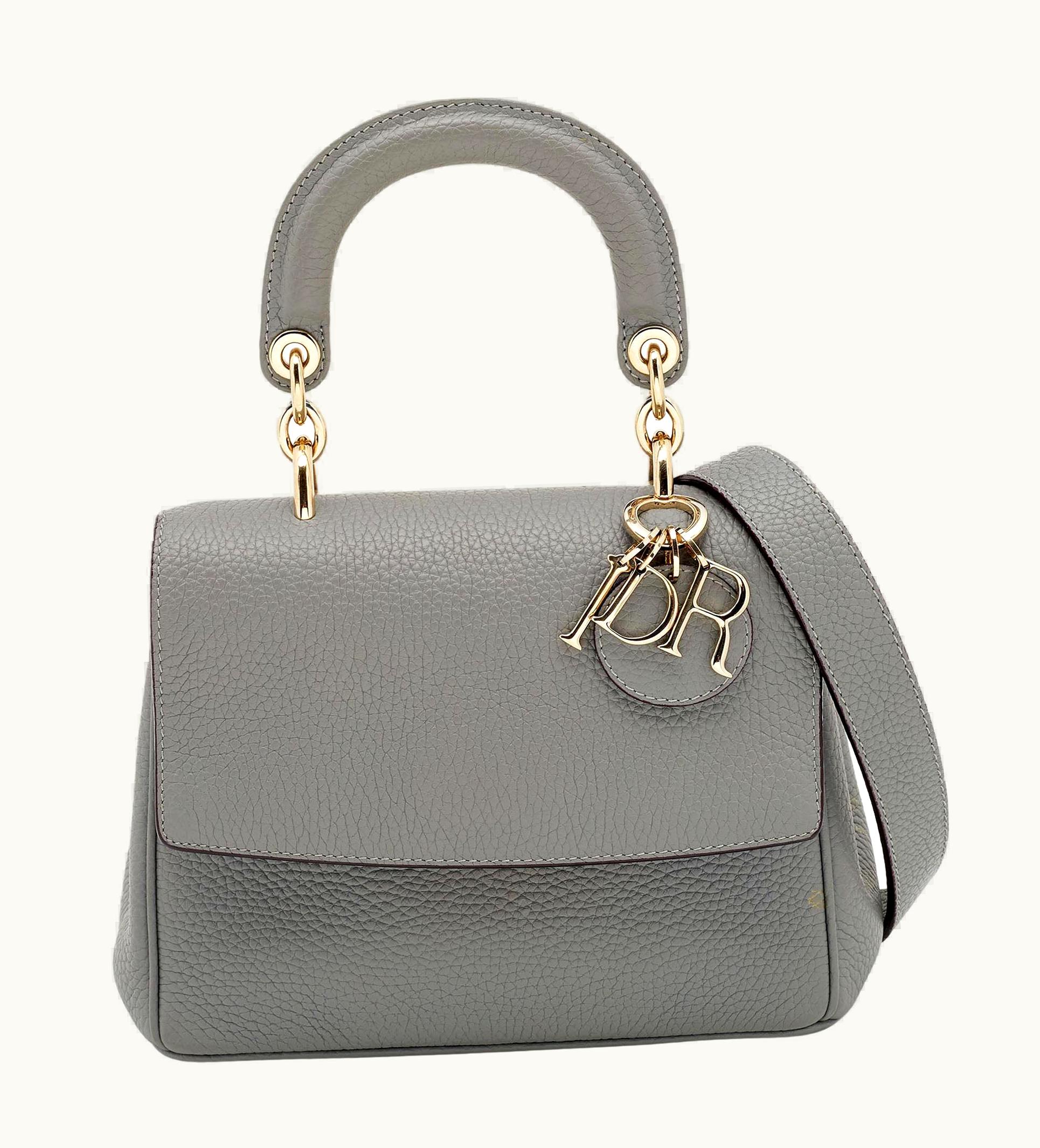 Dior Dior Grey Leather Mini Be Dior Flap Bag