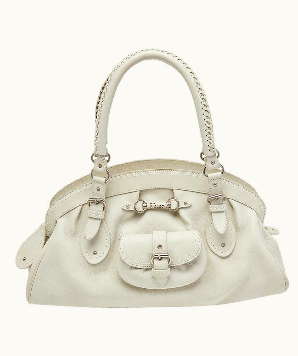 Dior Dior White Leather Large My Dior Frame Satchel
