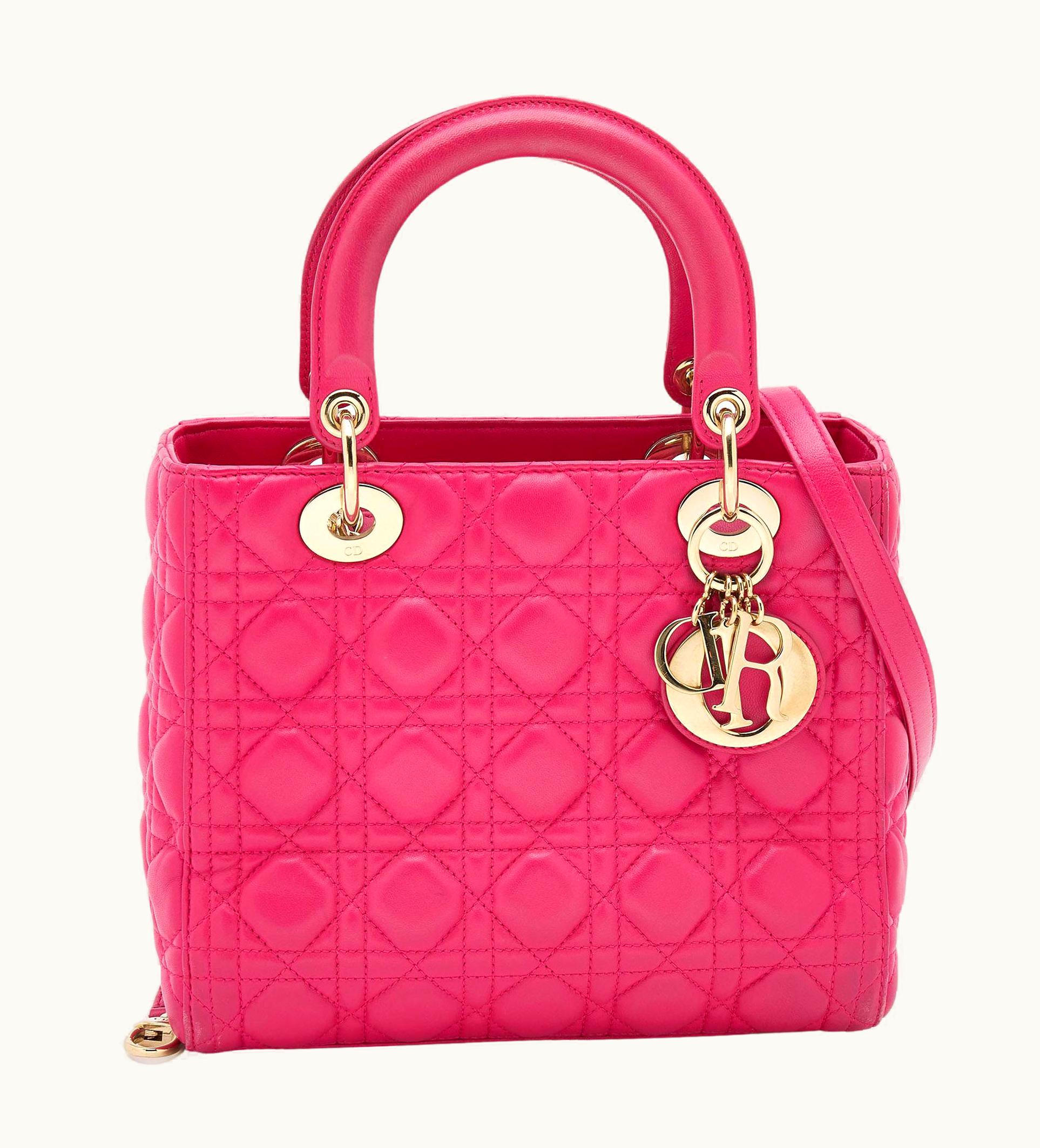Dior Dior Pink Cannage Leather Medium Lady Dior Tote UZ0570508