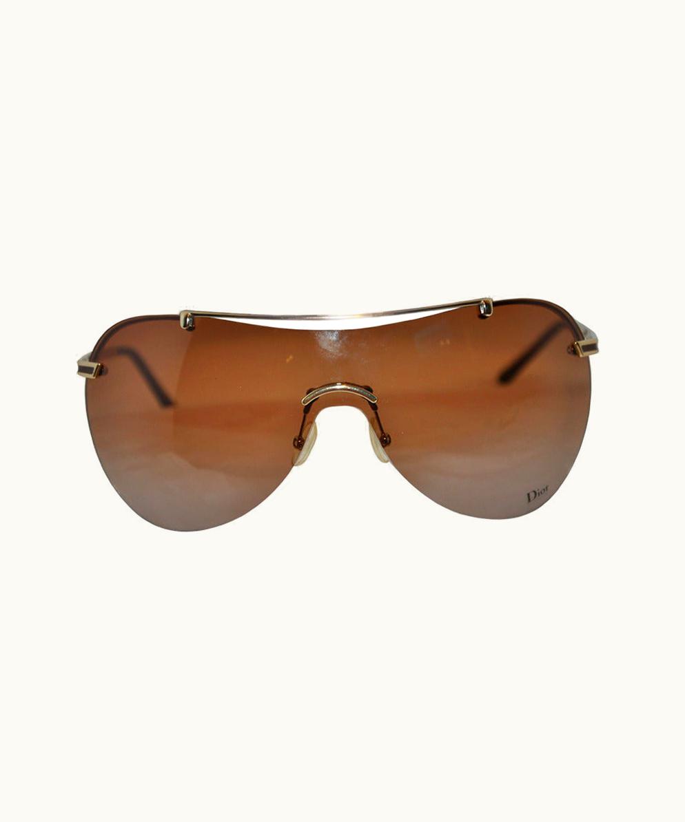 Dior Christian Dior Wrap Around With Gold Hardware Sunglasses & Case