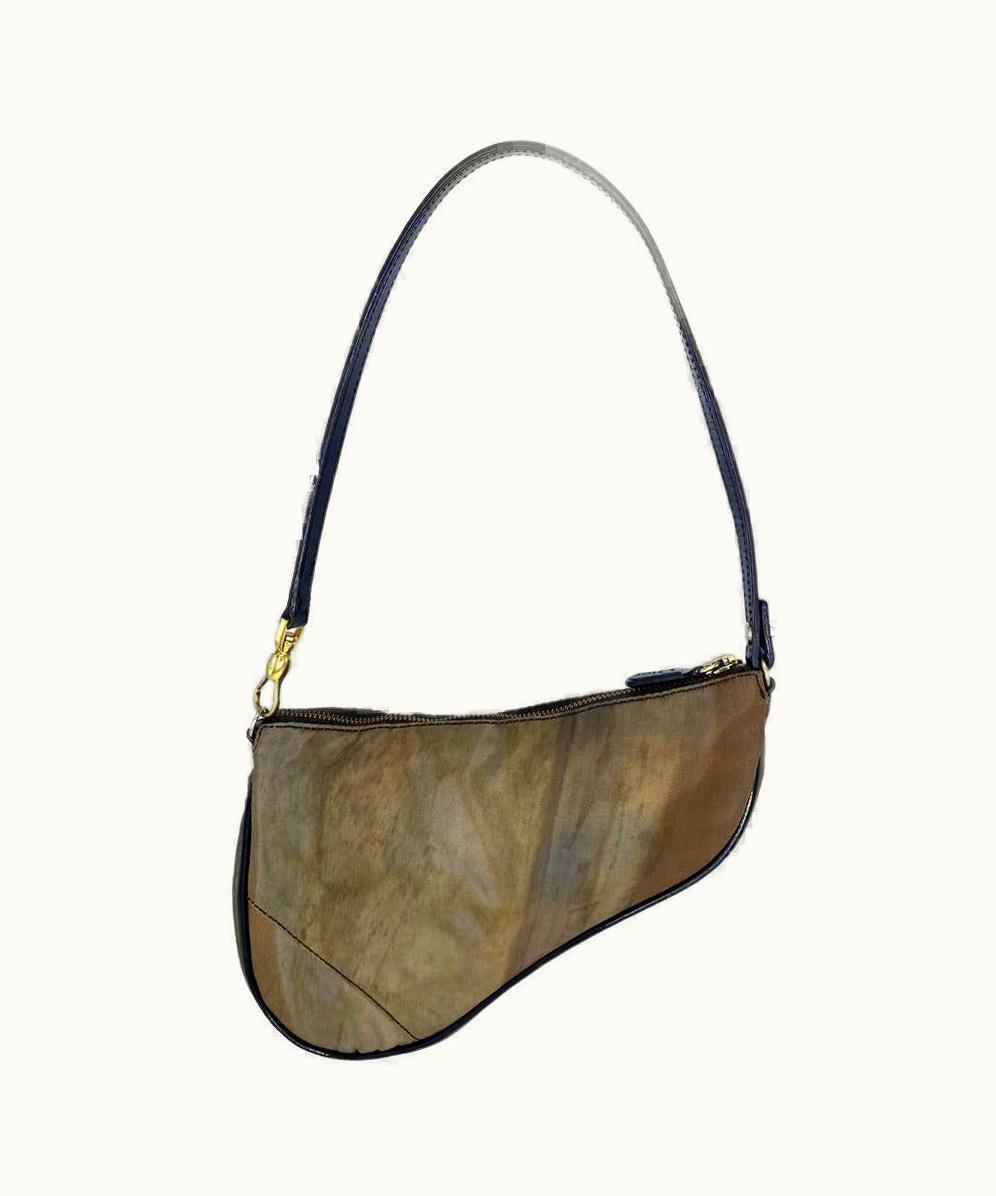 Dior AW 2001 Christian Dior By John Galliano Abstract Nylon Saddle Bag Pochette