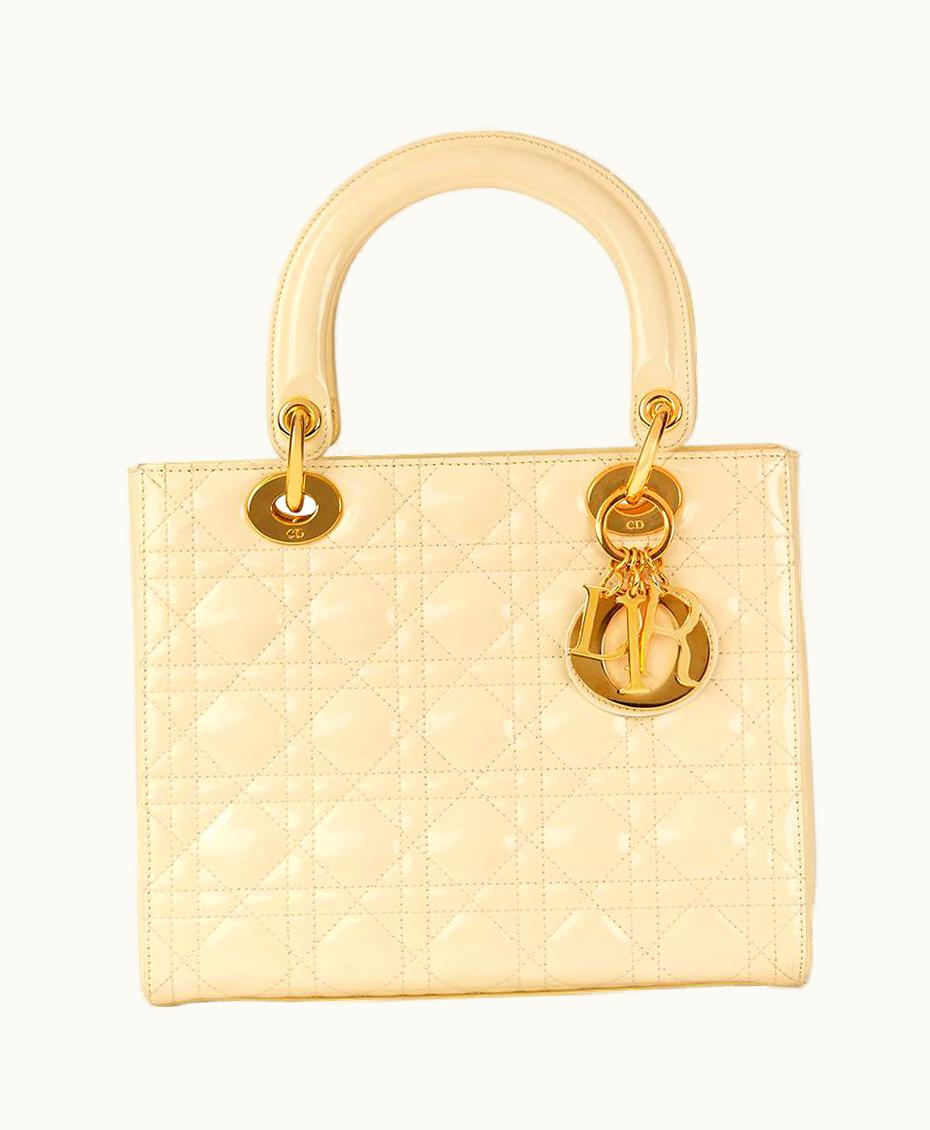 Dior 1999 Christian Dior Vanilla Quilted Patent Leather Lady Dior mm UZ0570519