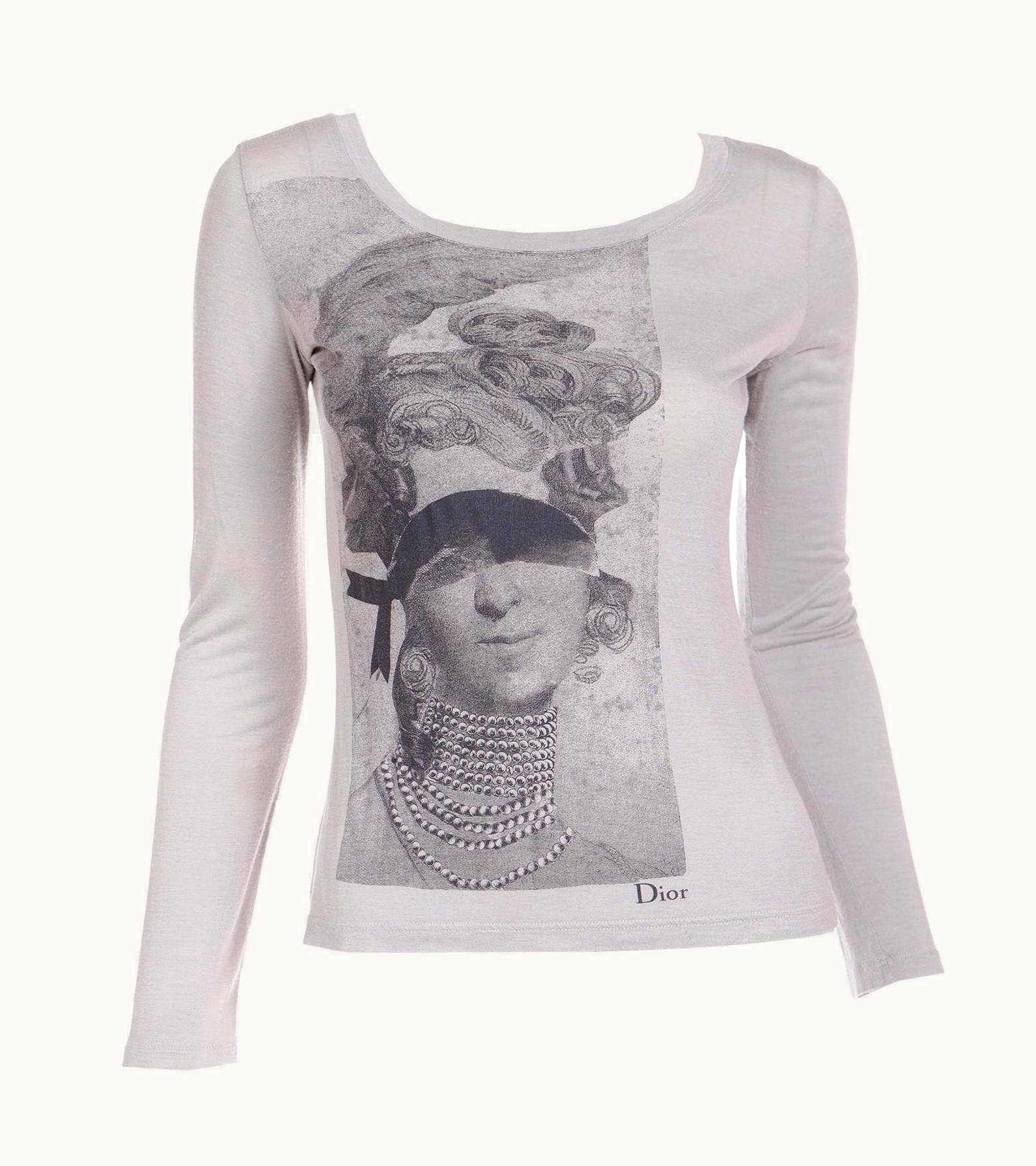 Dior Christian Dior Boutique Paris Marie Antoinette Inspired Graphic T-Shirt 2000
