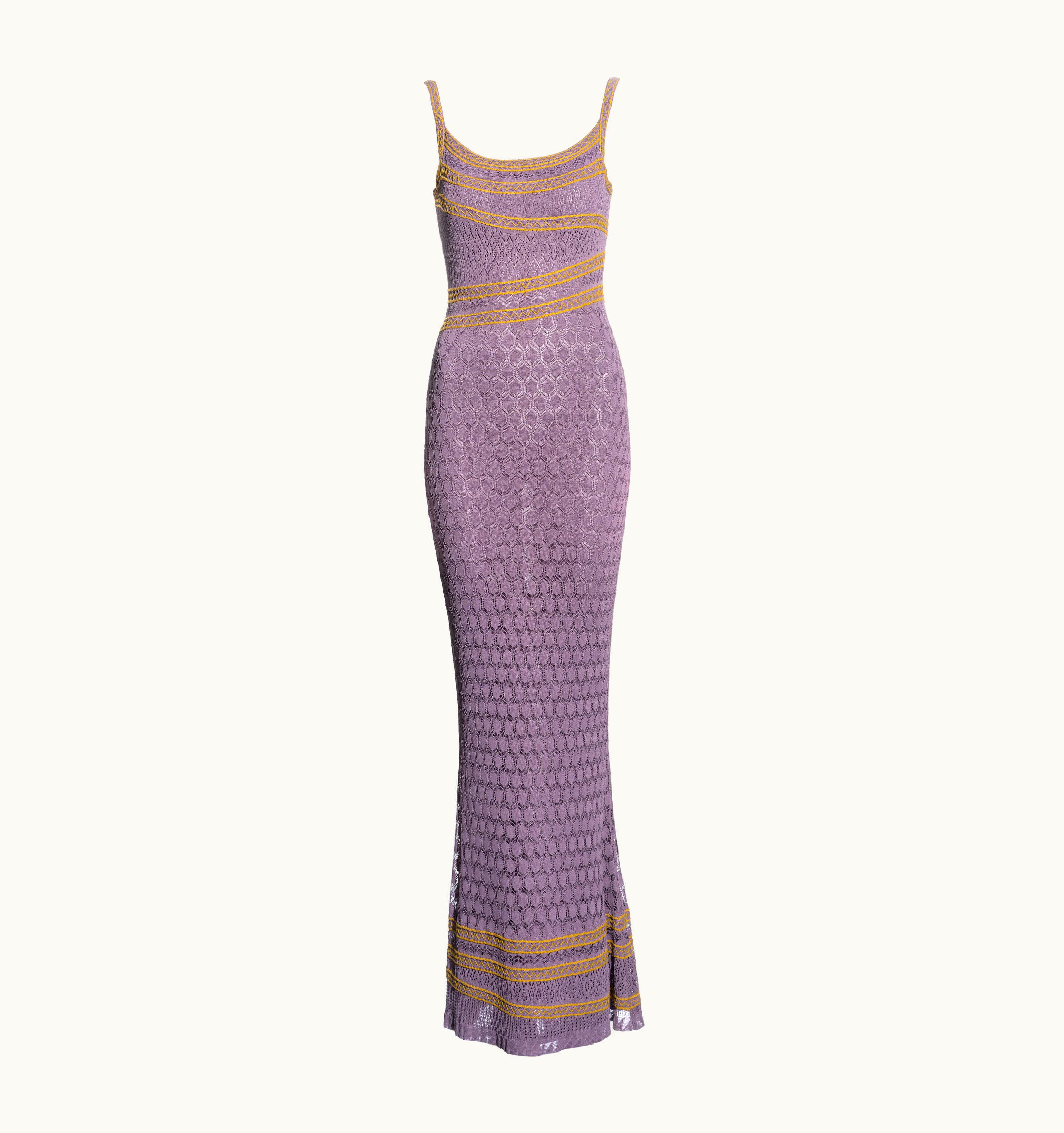 Dior Christian Dior By John Galliano Lavender Crochet Lace Maxi Dress, S/S 2000