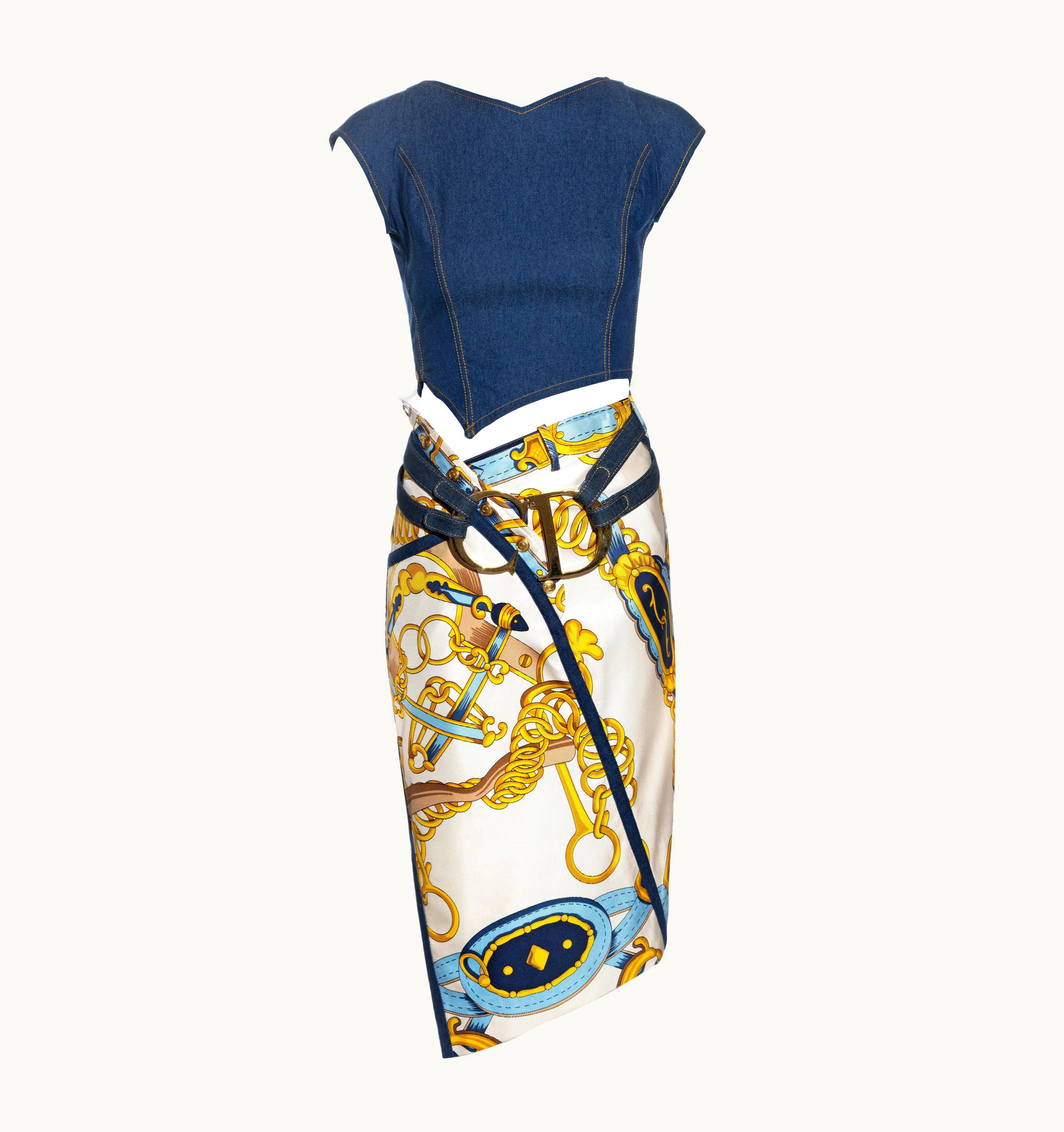 Dior Christian Dior By John Galliano Skirt, Top And Belt Ensemble, S/S 2000