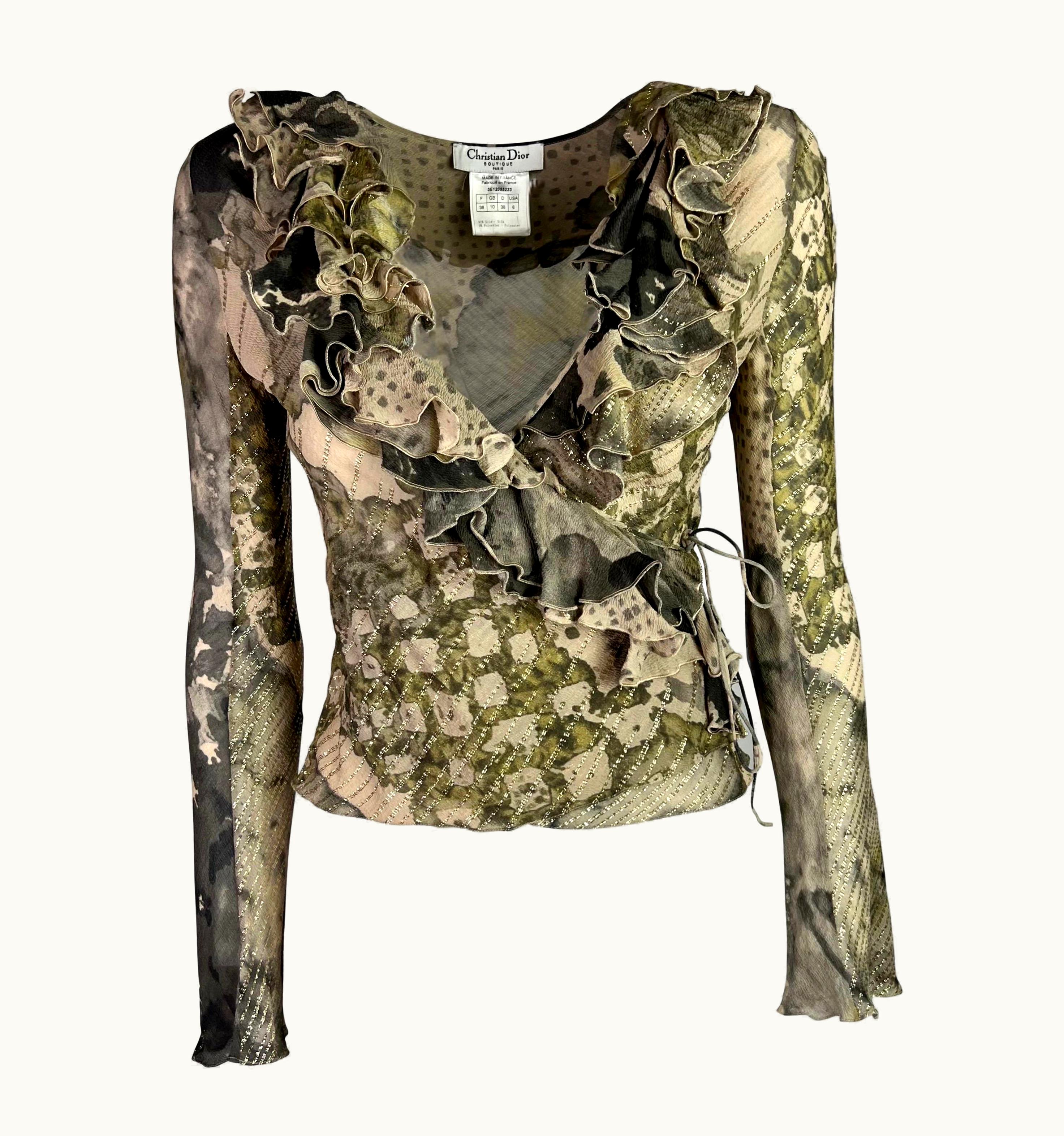 Dior Dior Spring 2003 Ruffle Wrap-up Blouse