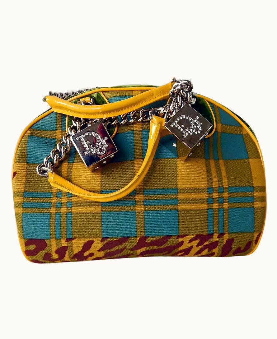 Dior Rare Christian Dior 2004 Gambler Dice Bowler Style Handbag Lg Size