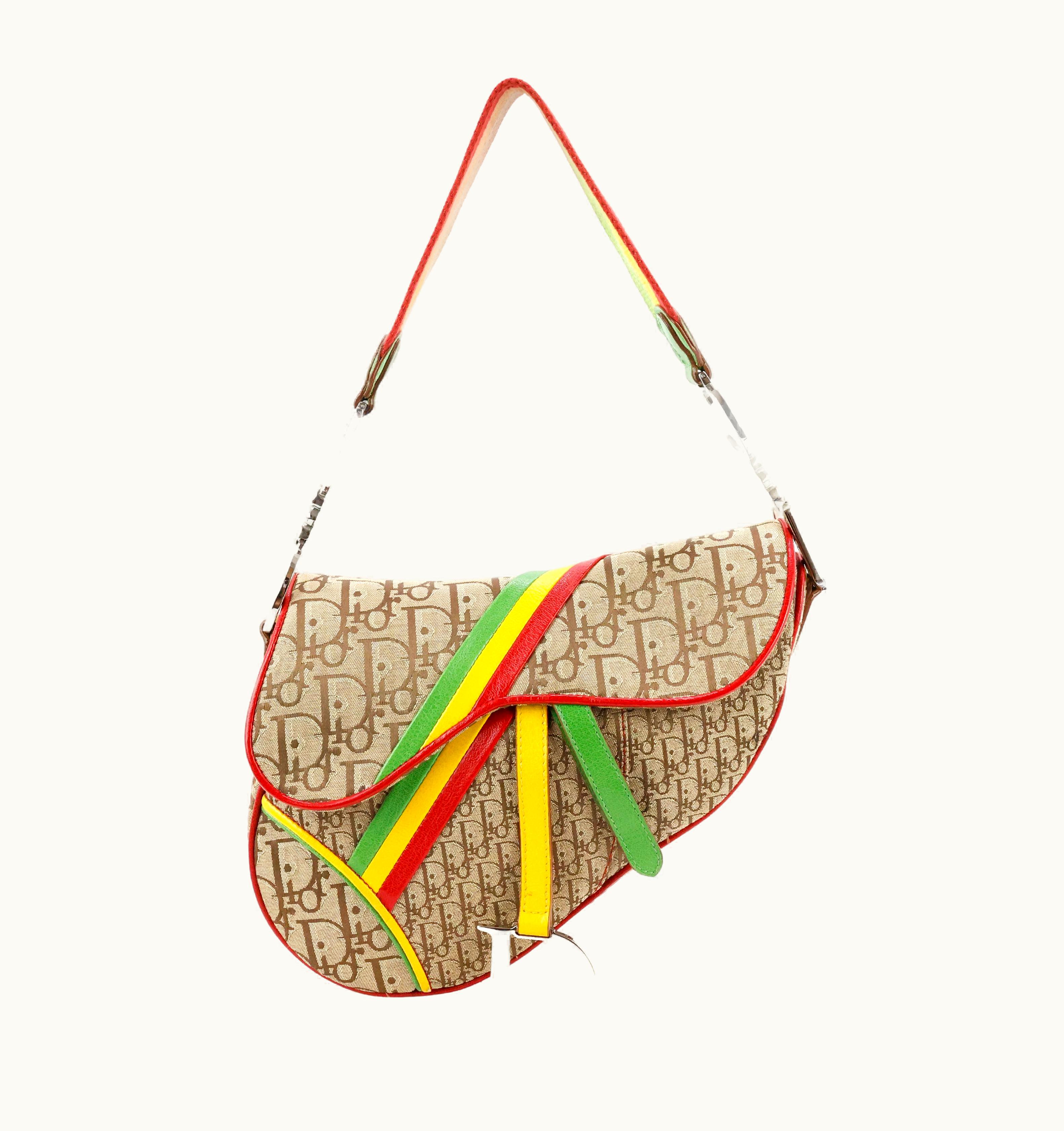 Dior Dior By John Galliano Saddle Bag Rasta Collection