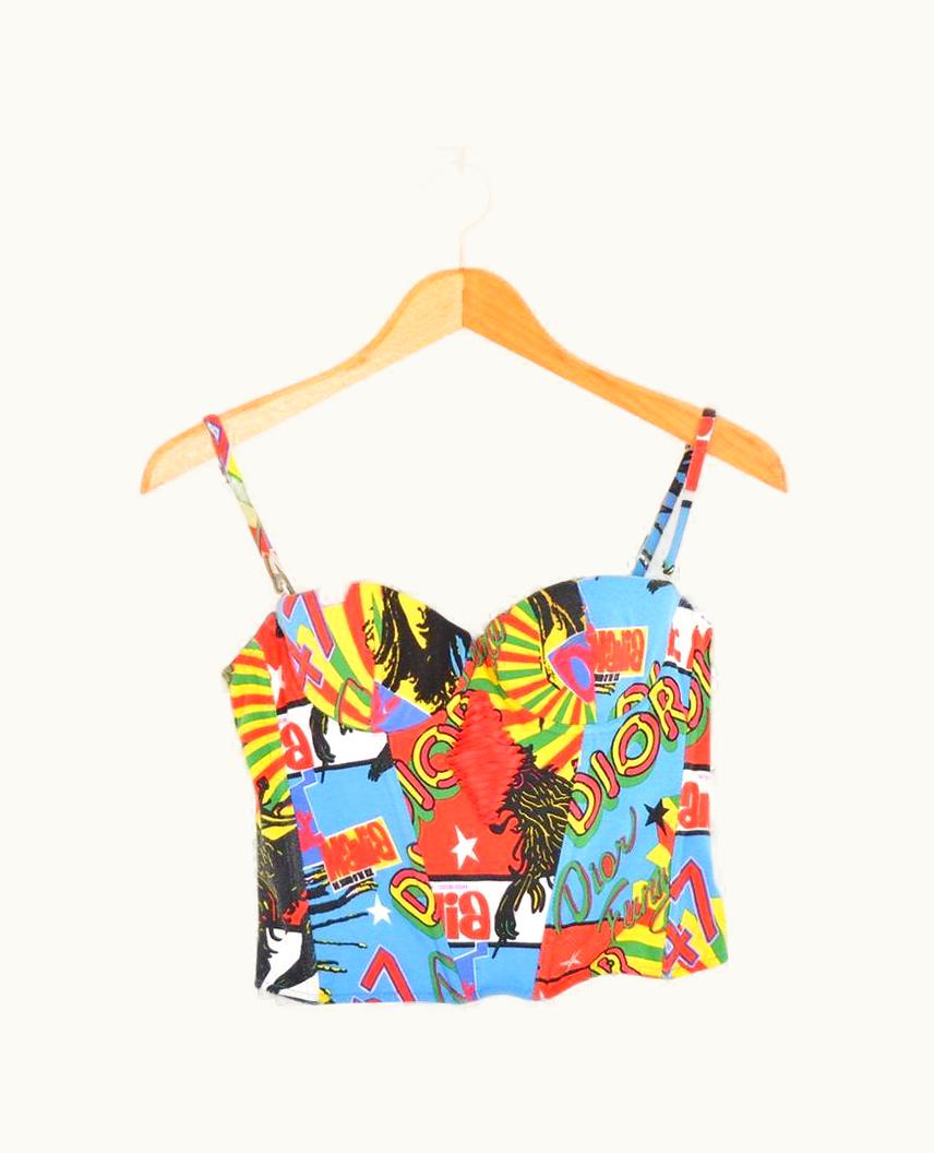 Dior Y2k Christian Dior S/S/2003 'Rasta Mania' Reggae Corset