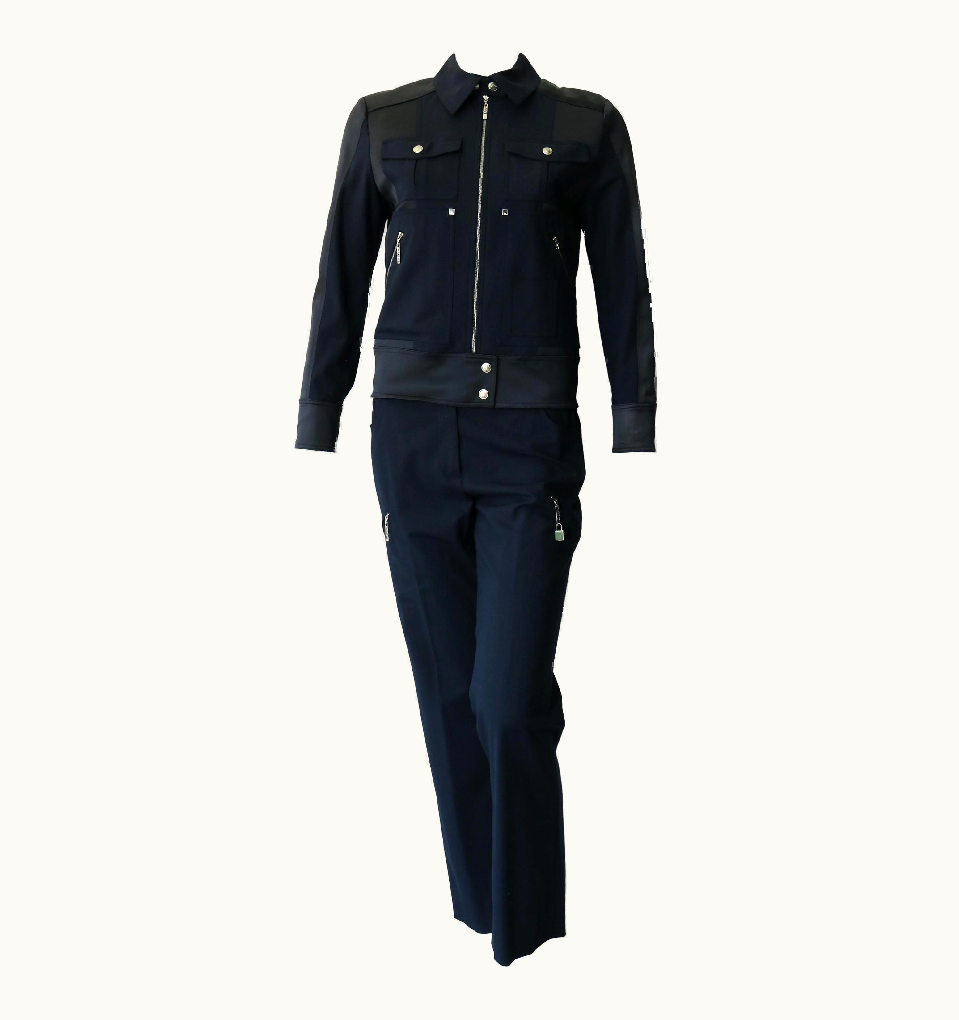 Dior Christian Dior Navy Blue Jacket And Trouser Ensemble