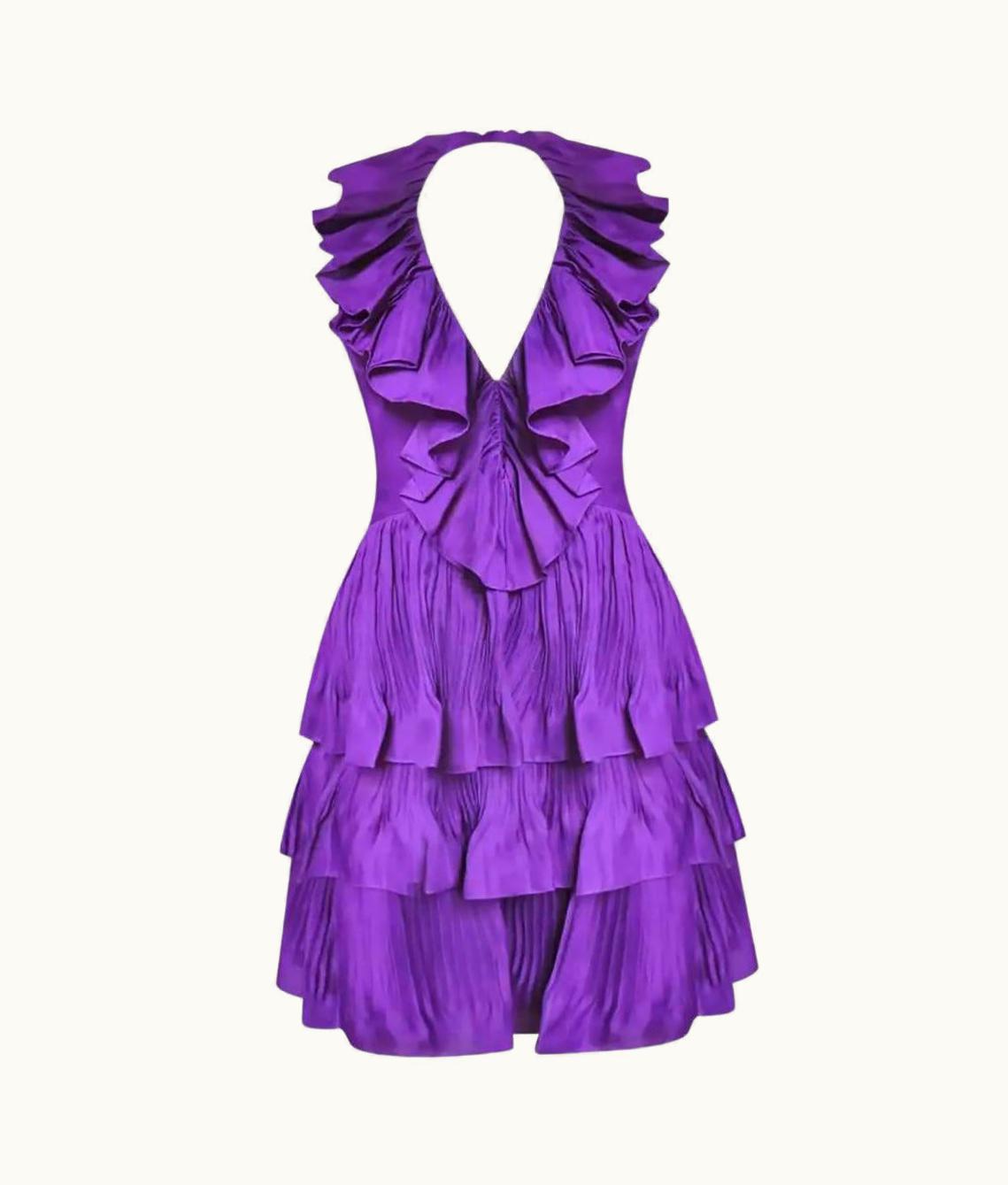 Dior S/S 2009 John Galliano For Christian Dior Purple Silk Dress