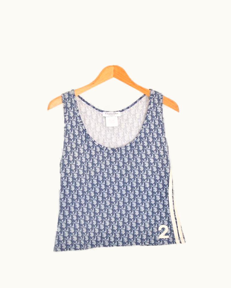 Dior Y2k Christian Dior By John Galliano Blue Trotter Vest Tank Top