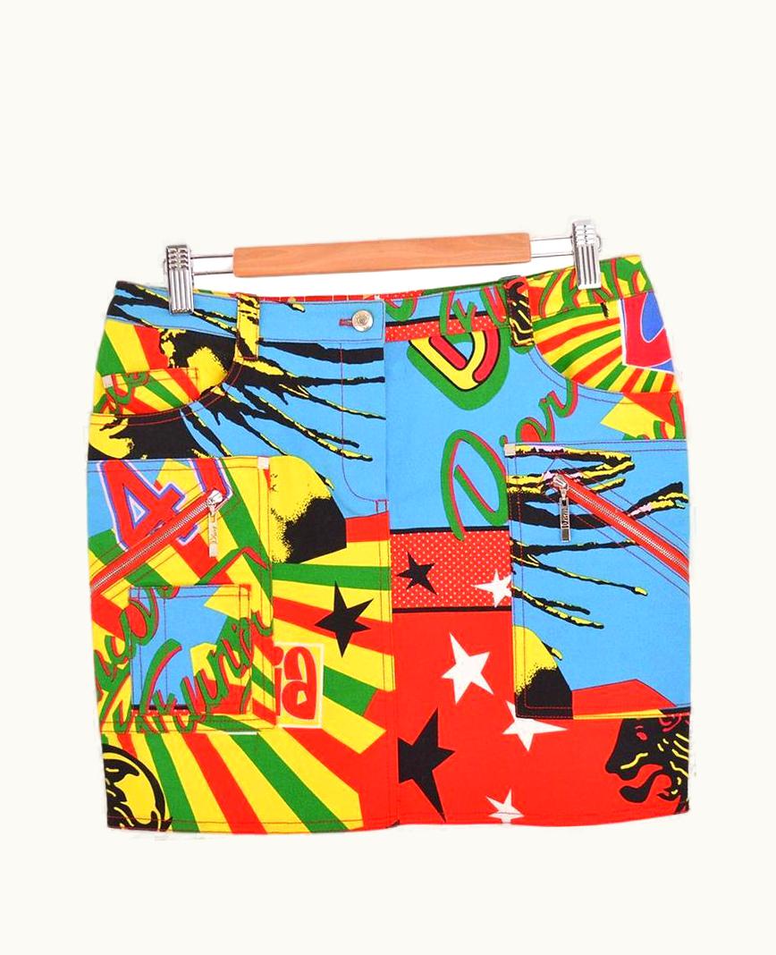 Dior Y2k Christian Dior S/S/2003 'Rasta Mania' Pattern Mini Skirt