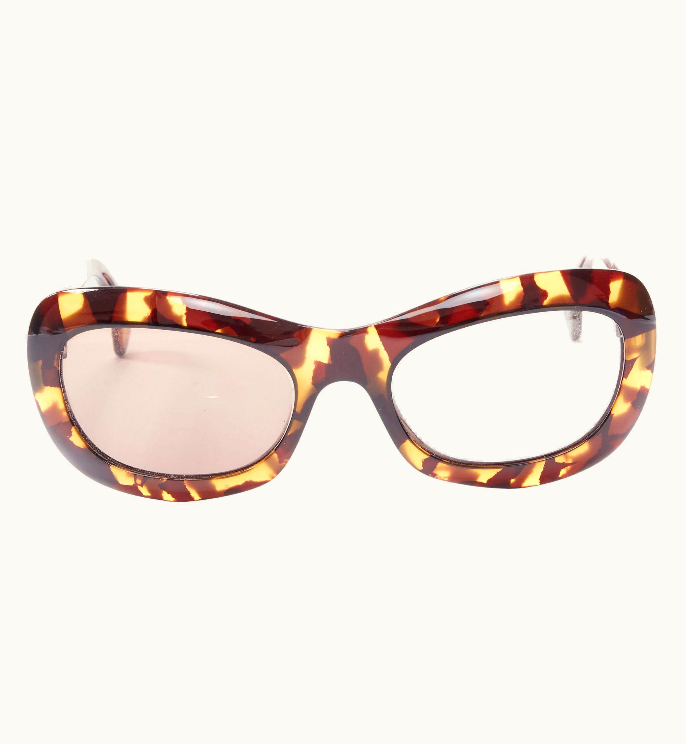 Dior Vintage Christian Dior Brown Tortoise Resin Gold Cd Logo Brown Sunglasses