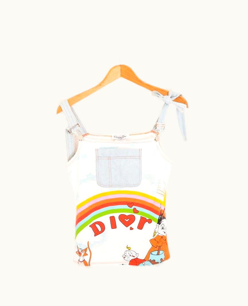 Dior Y2k Christian Dior S/S/2002 Cartoon Print Vest Tank Top